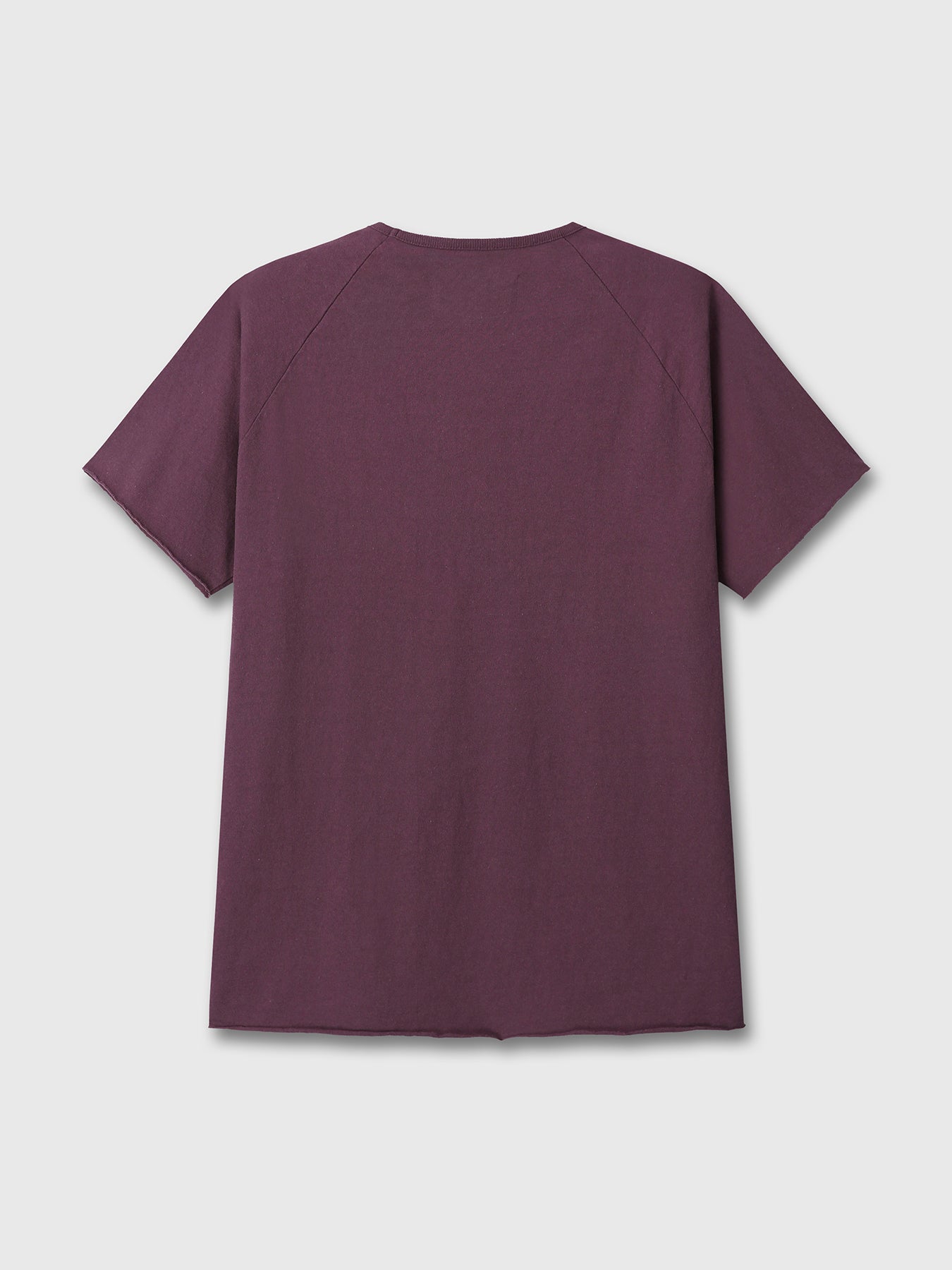 RAW EDGE WASHED T-SHIRT_ BURGUNDY