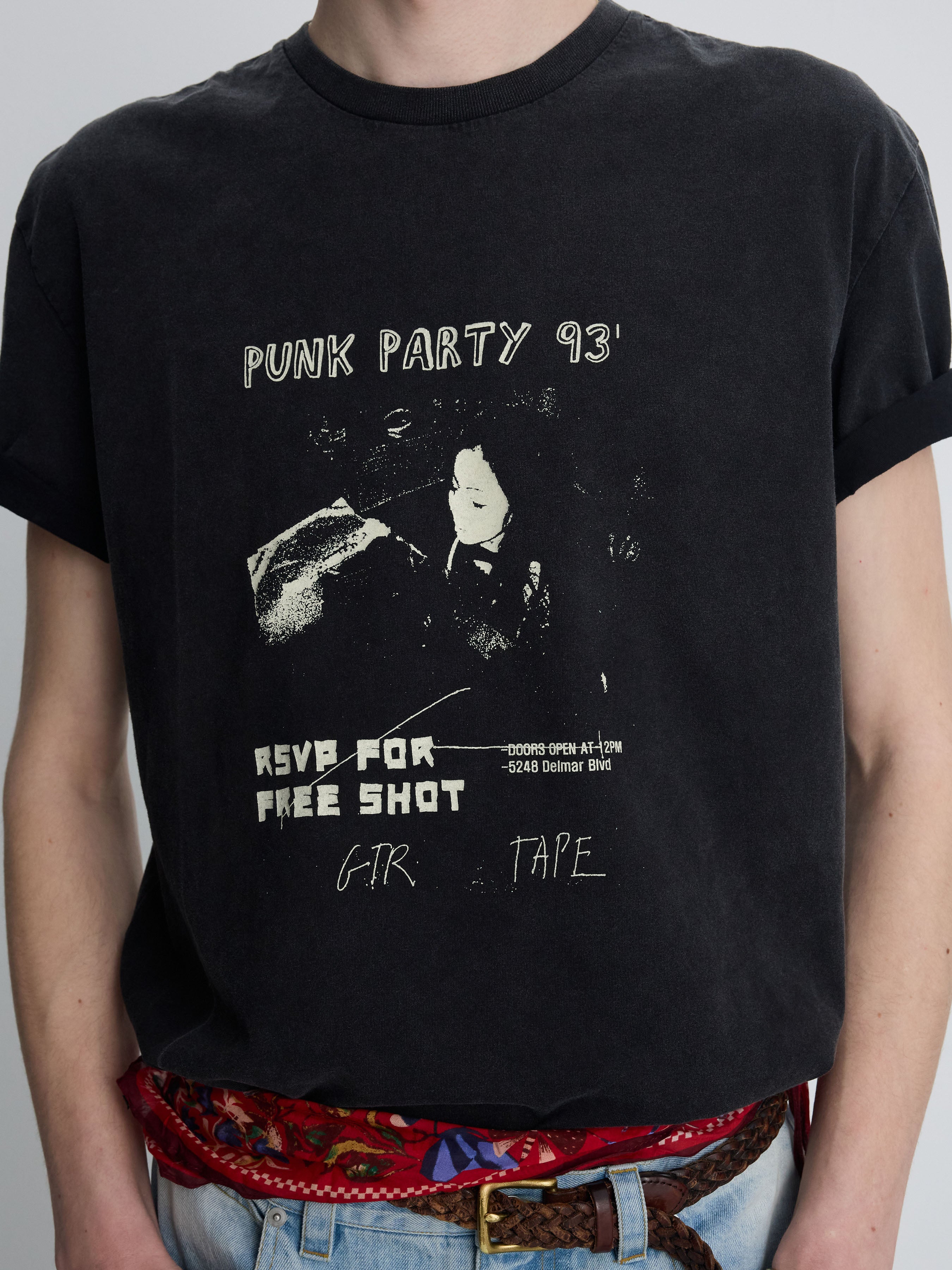 GARMENT-DYED RSVP T-SHIRT_ FADED CARBON