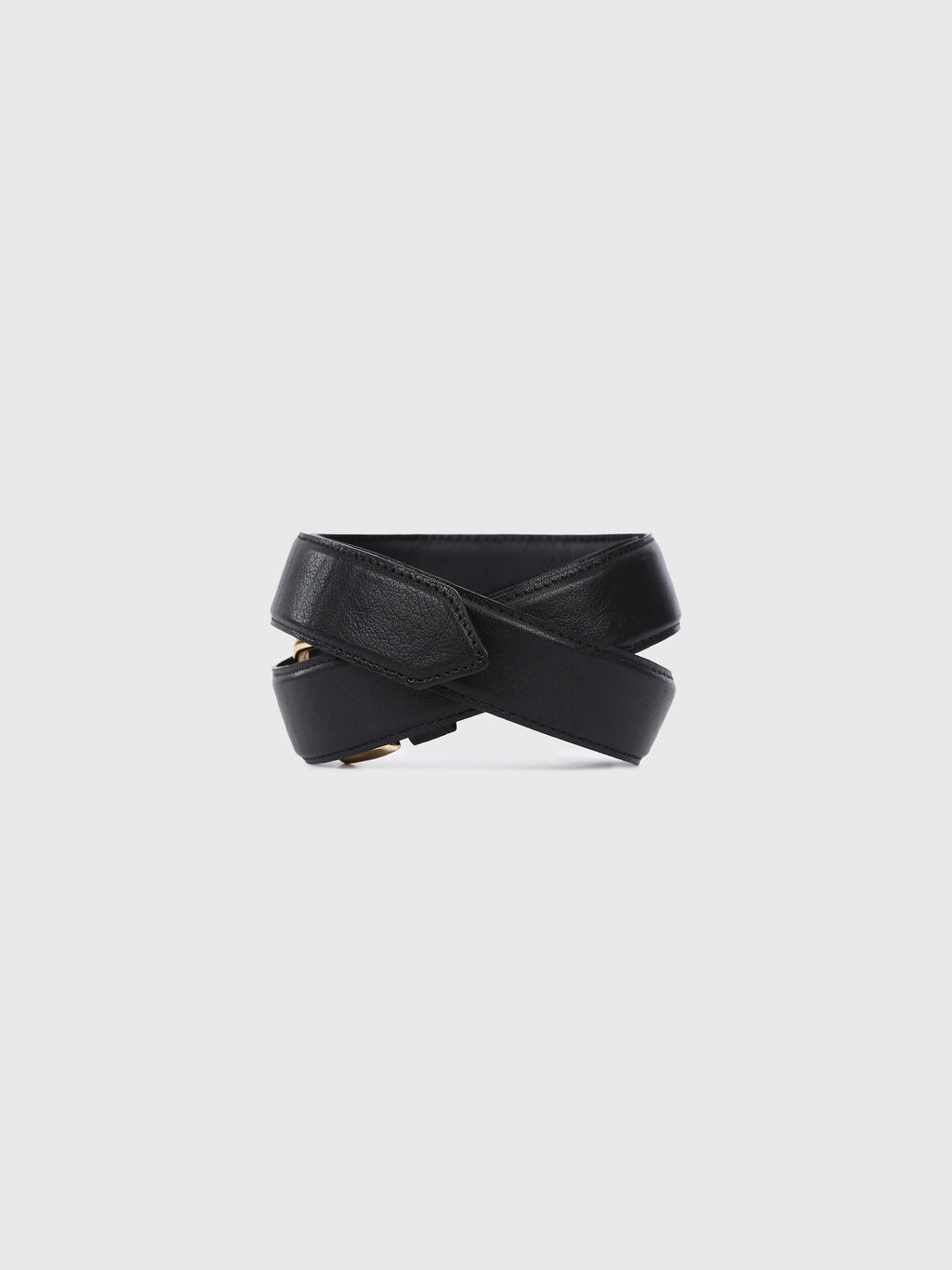 LEATHER CLASSIC BELT_ GOLD/BLACK