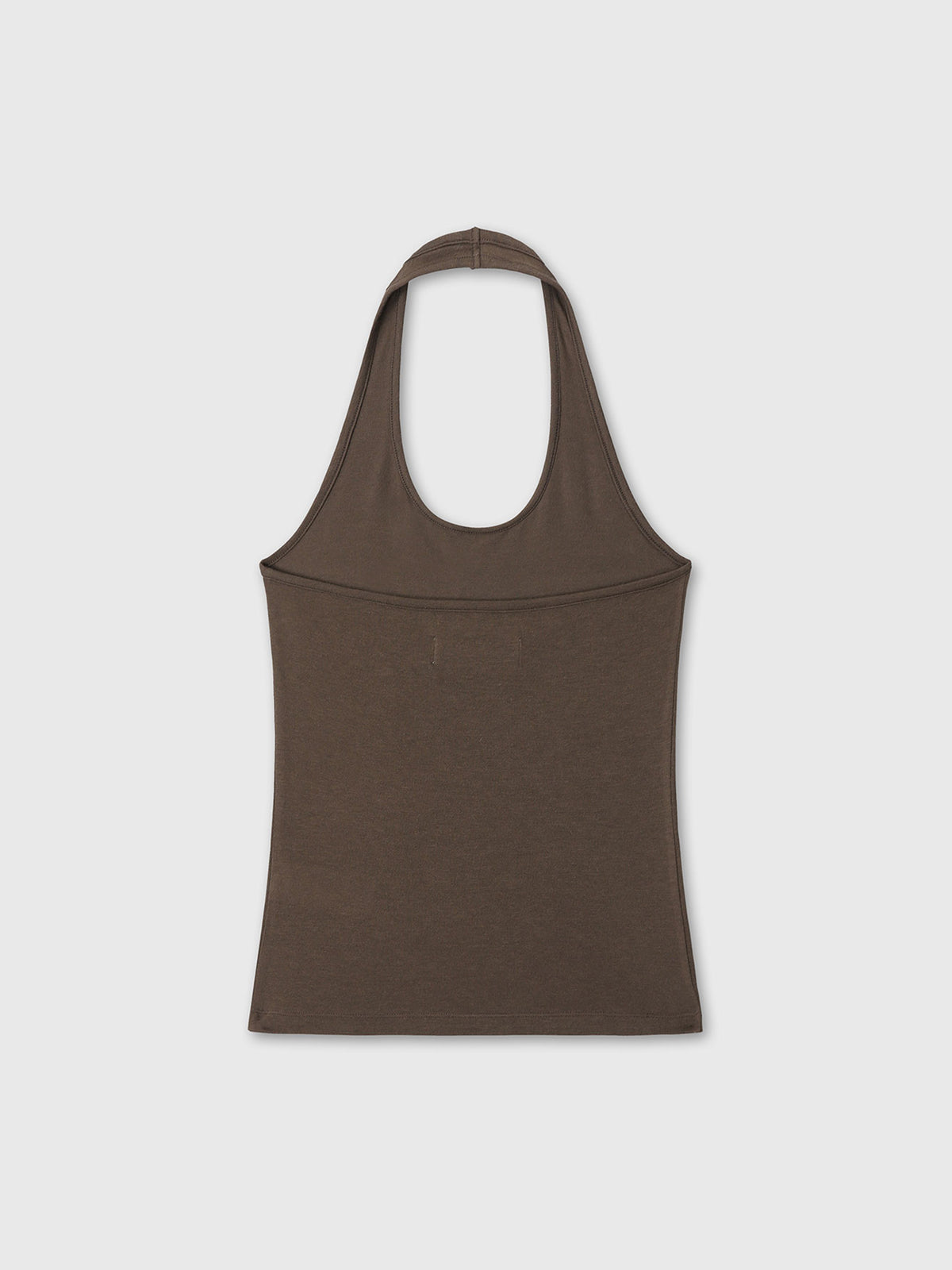 (W) HALTER TOP_ BROWN