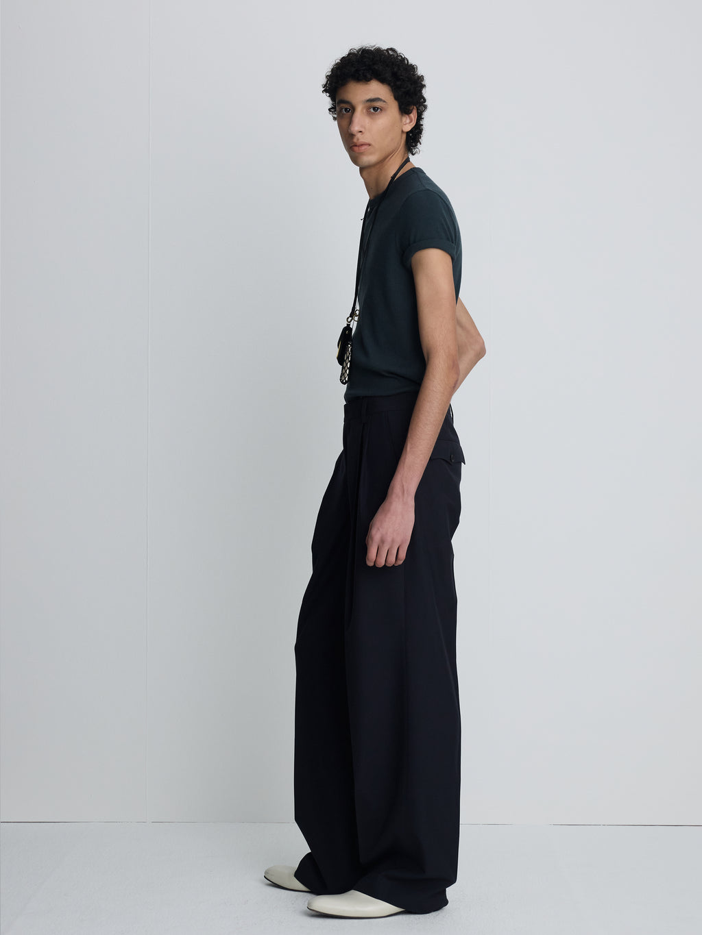 SOFT RIBBED FITTED T-SHIRT_ NAVY TEAL
