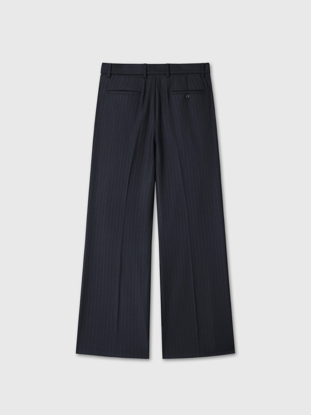 PINSTRIPED WOOL BELTED TROUSERS_ NAVY PINSTRIPE