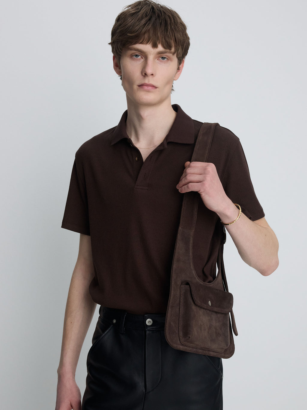 (2026/06/09 Open) SOFT RIBBED POLO SHIRT_ BROWN
