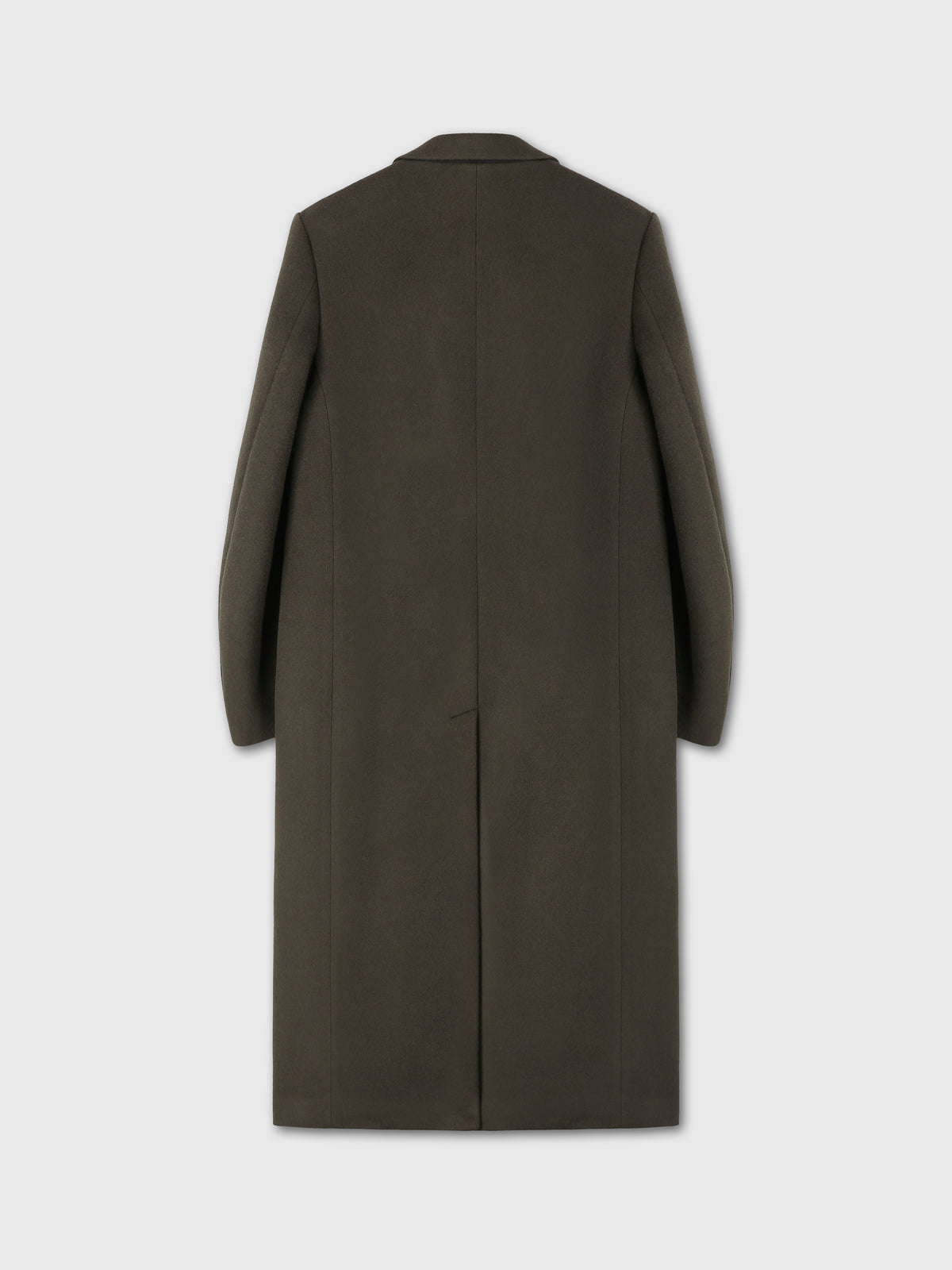 (W) WOOL TAILORED DOUBLE-BREASTED MAXI COAT_ KHAKI DARK BROWN