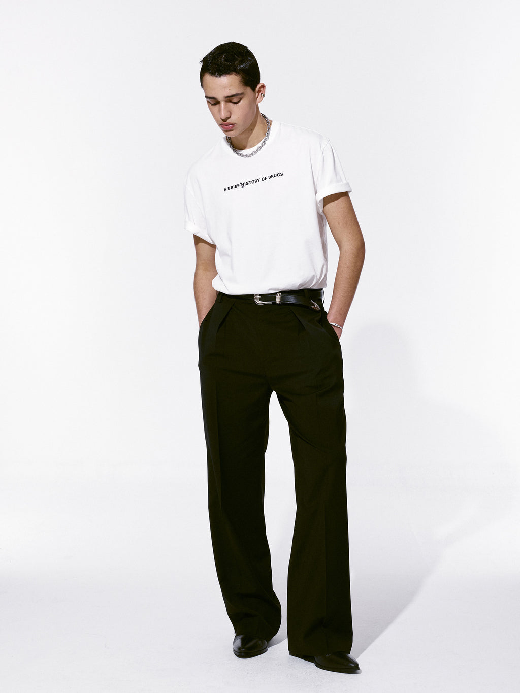 Drug Reference Washed T-shirt_ White