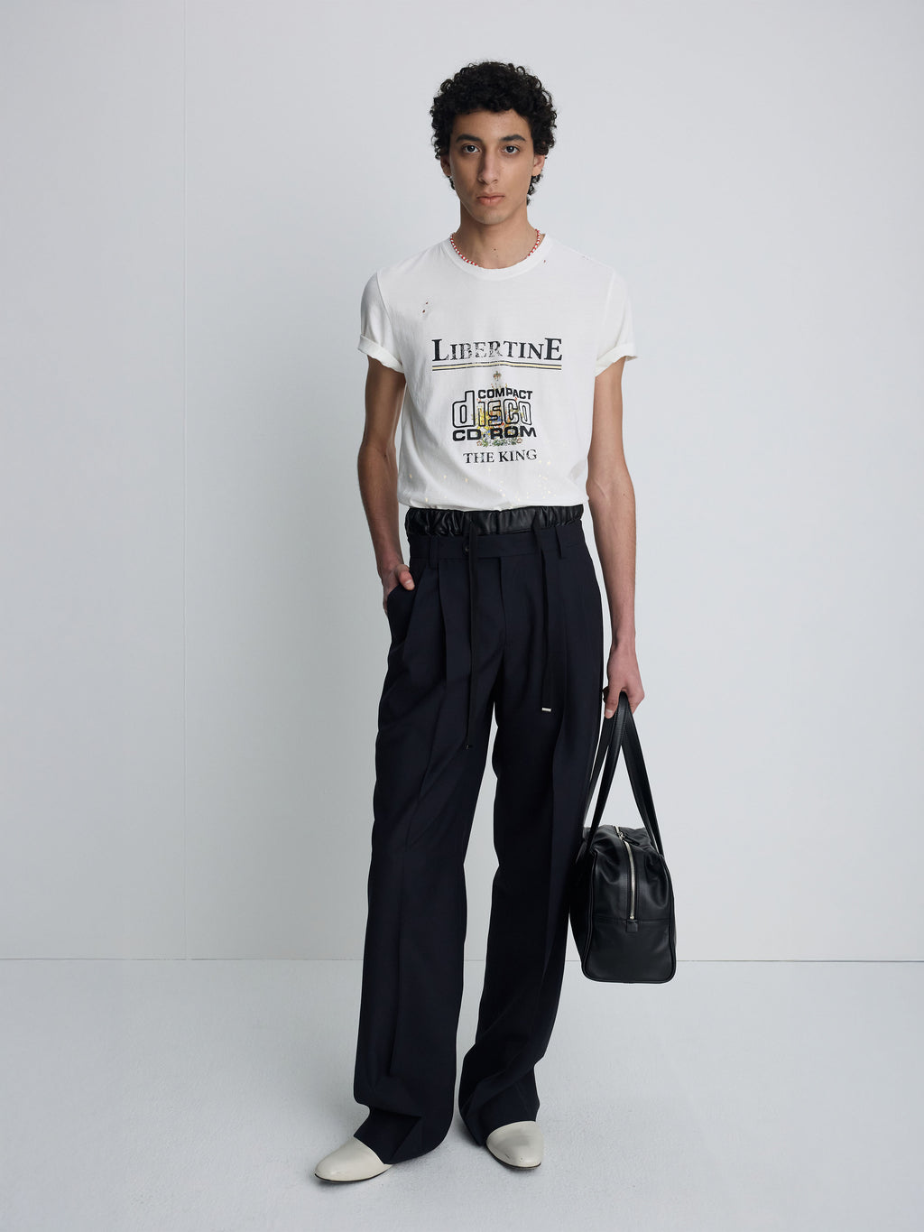 DISTRESSED LIBERTINE T-SHIRT_ WHITE