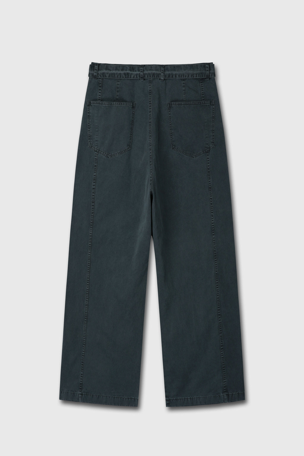 GARMENT-DYED COTTON BELTED PANTS_ ANTHRACITE