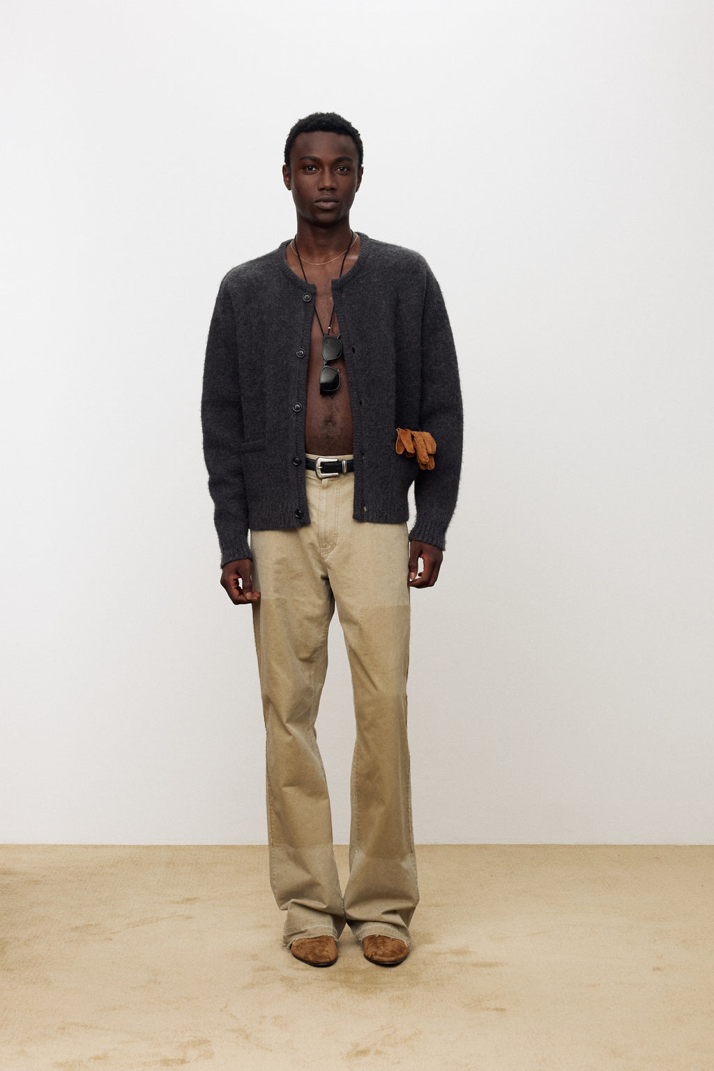VINTAGE EFFECT FLARED CARPENTER PANTS_ FADED BEIGE