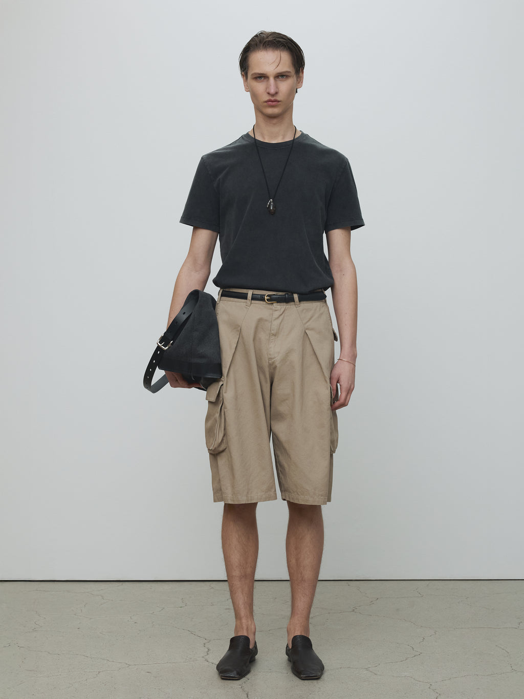 SIGNATURE GARMENT DYED T-SHIRT_ FADED BLACK