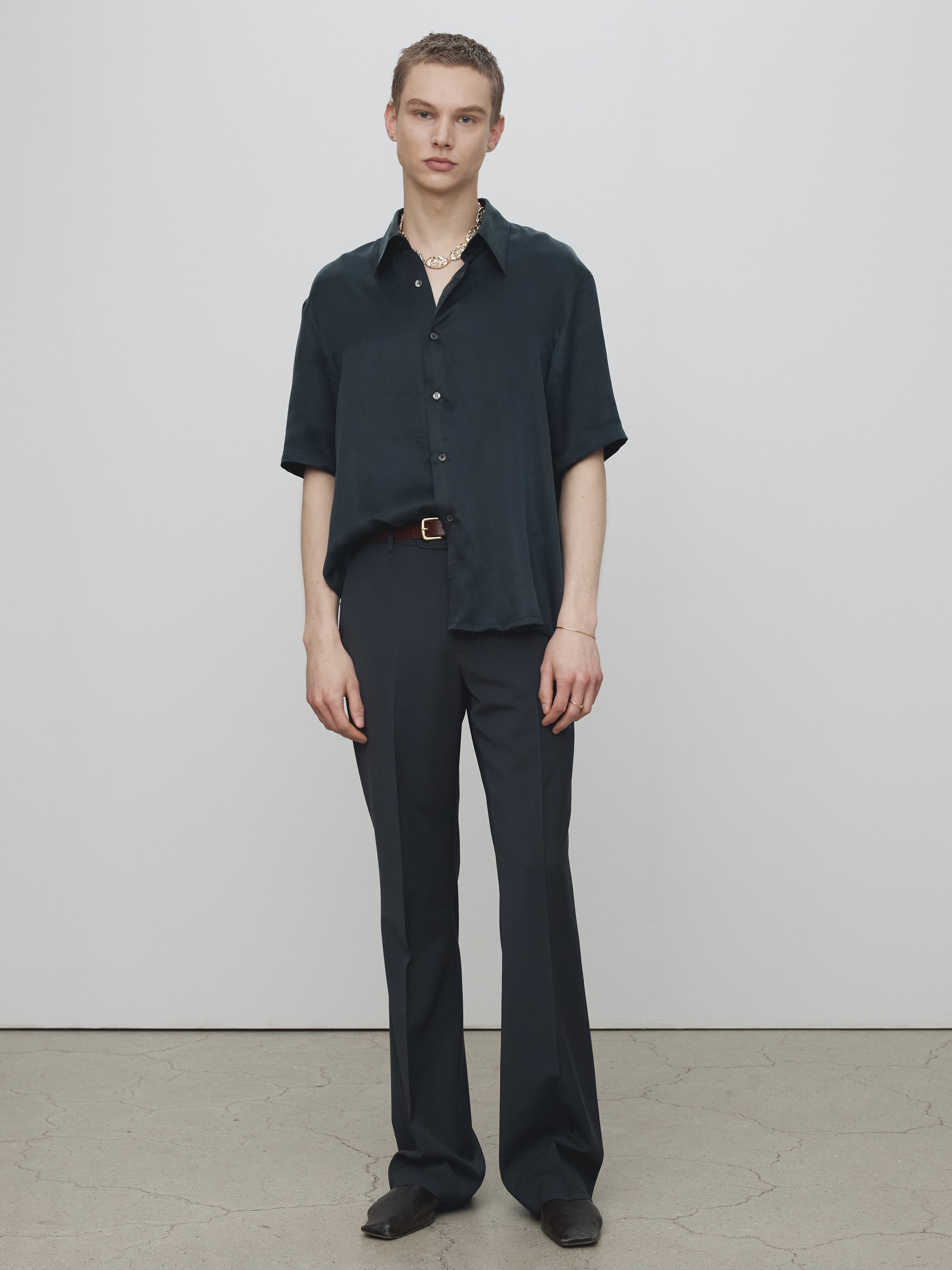 FLUID CUPRO SHIRT (JAPANESE FABRIC)_ NAVY