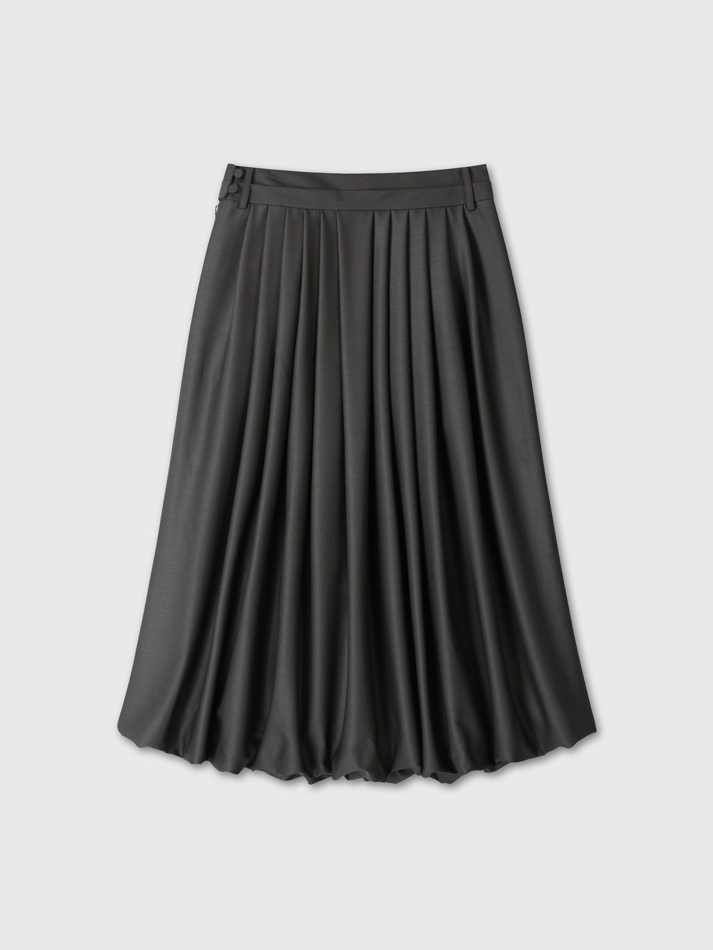 (W) WOOL BALLOON SKIRT_ CHARCOAL