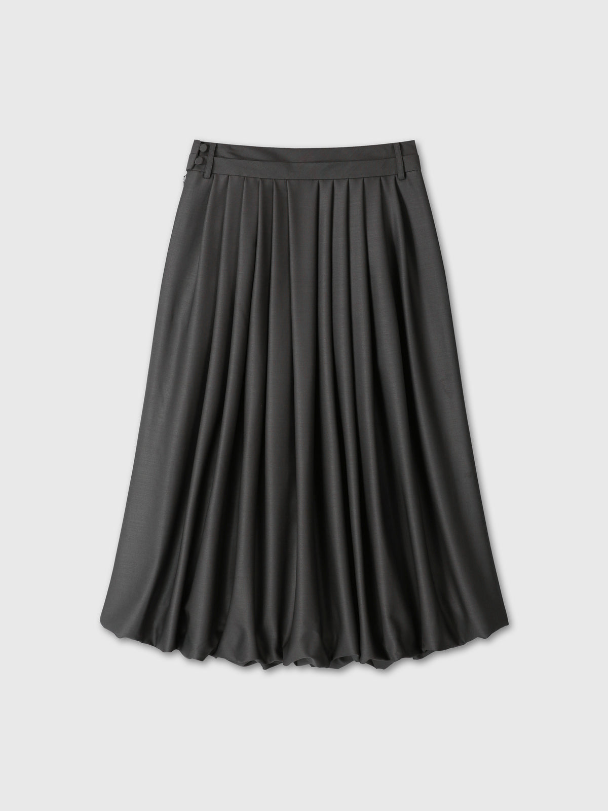 (W) WOOL BALLOON SKIRT_ CHARCOAL