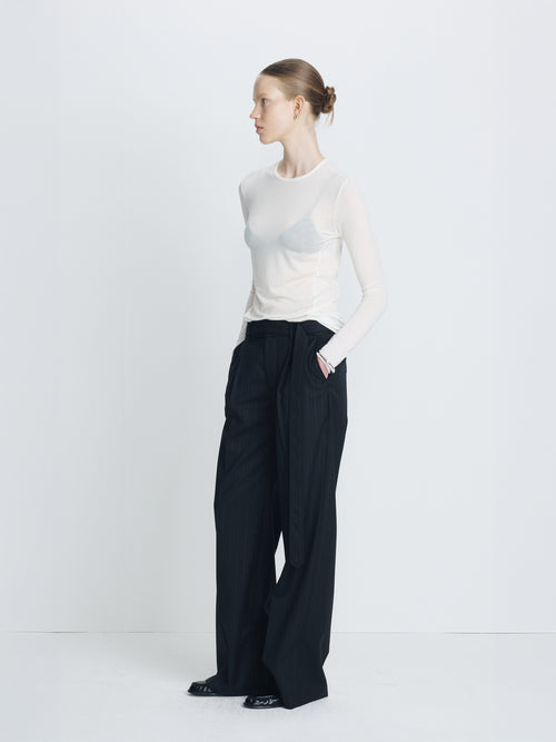(W) CREW NECK LONG SLEEVE TOP_ IVORY