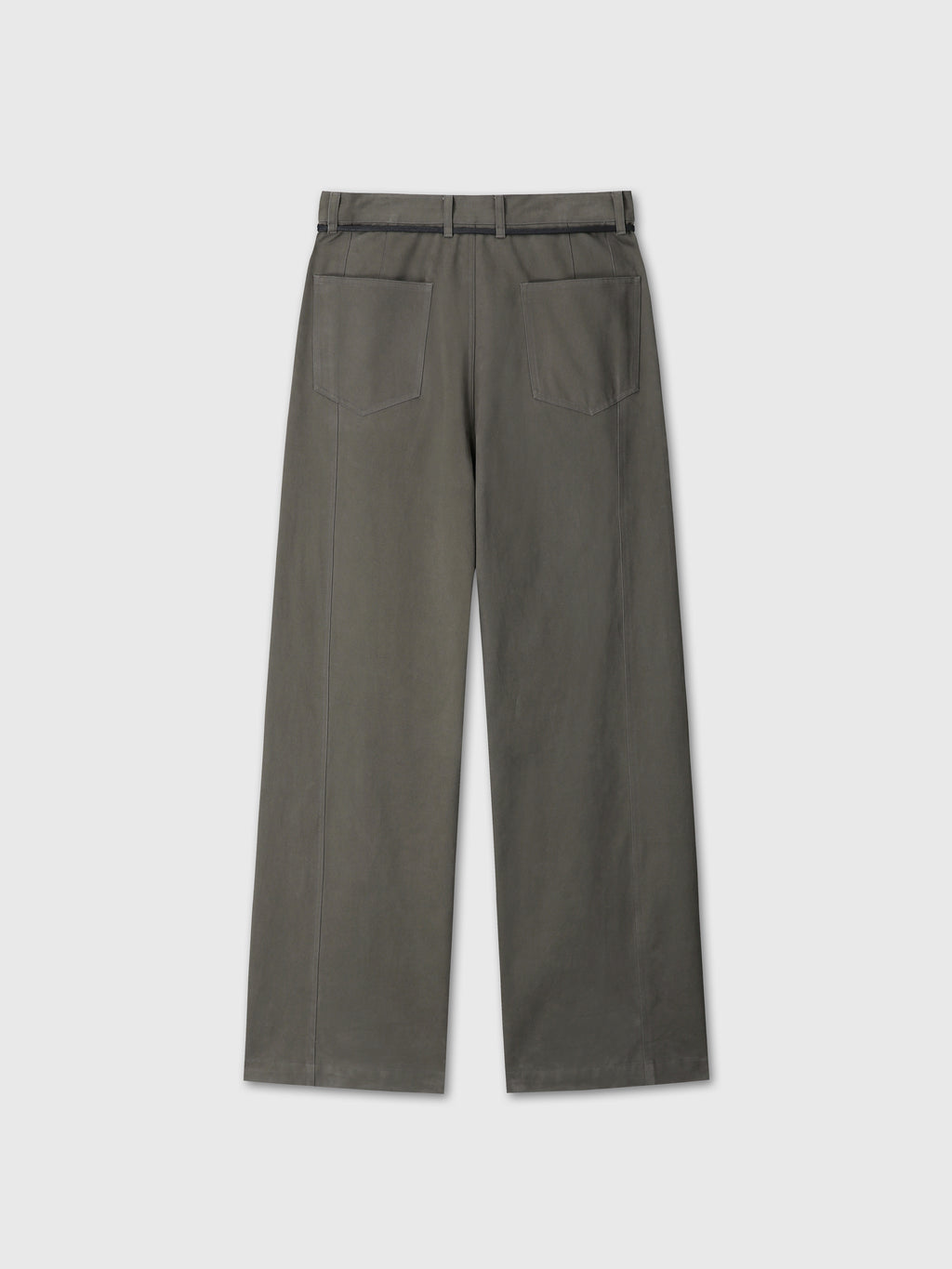 BRUSHED COTTON DRILL RELAXED STRING PANTS_ OLIVE