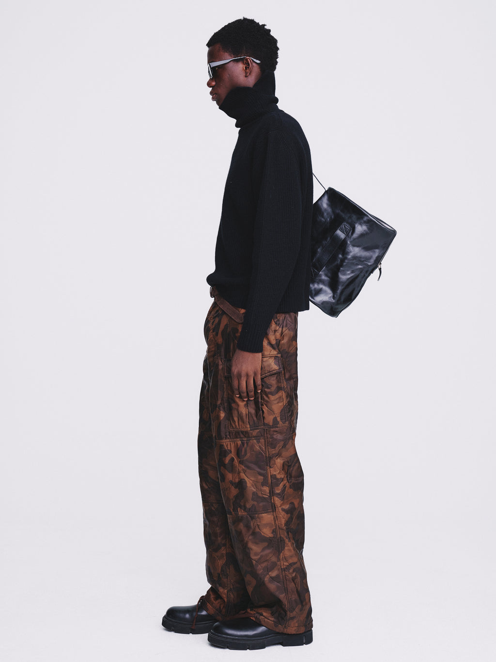 Utility Puffed Quilting Cargo Pants_ Woodland Camo