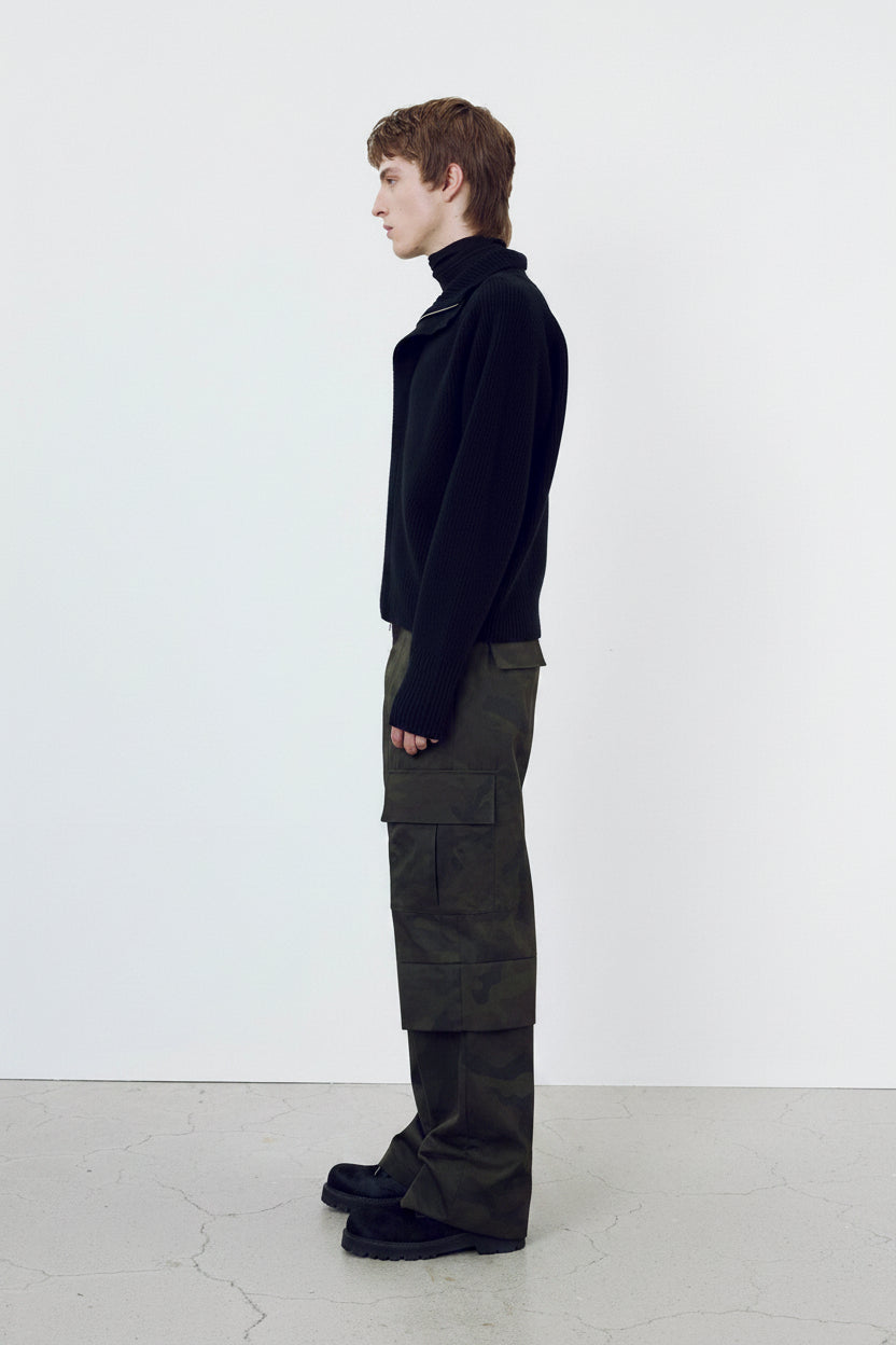 Camouflage Nylon Cargo Pants_ Dark Olive