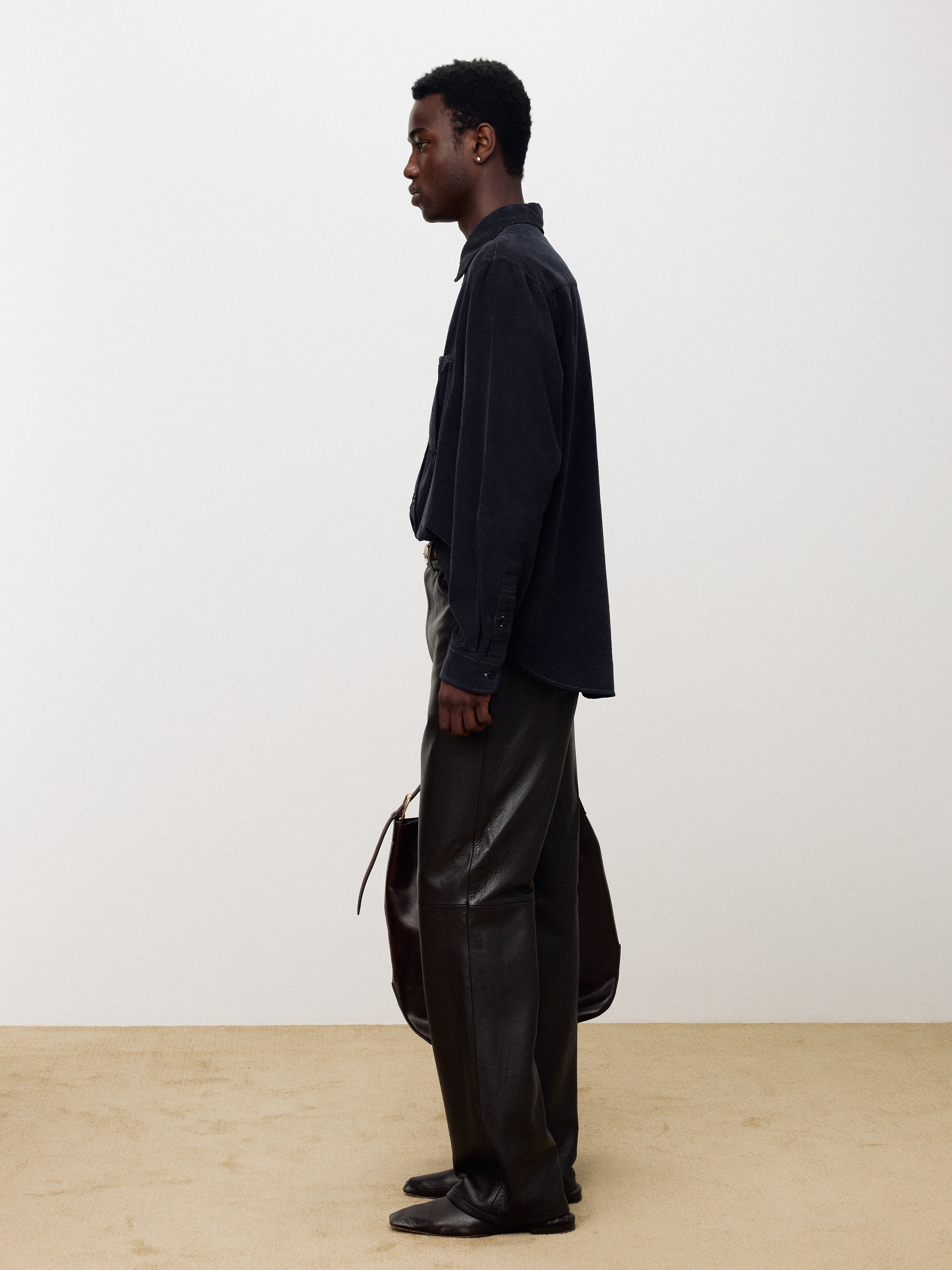 GARMENT-DYED CORDUROY DOUBLE POCKET SHIRT_ NAVY