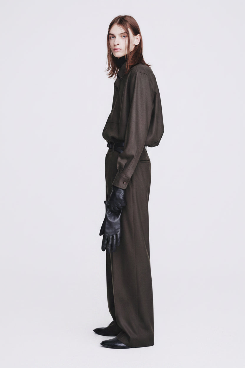 Wool and Cashmere Wide-leg Trousers_ Taupe Brown