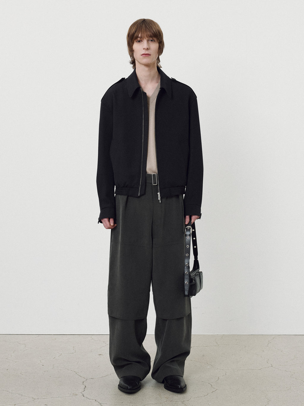 Drape Cupro Belted Pants_ Ripe Olive