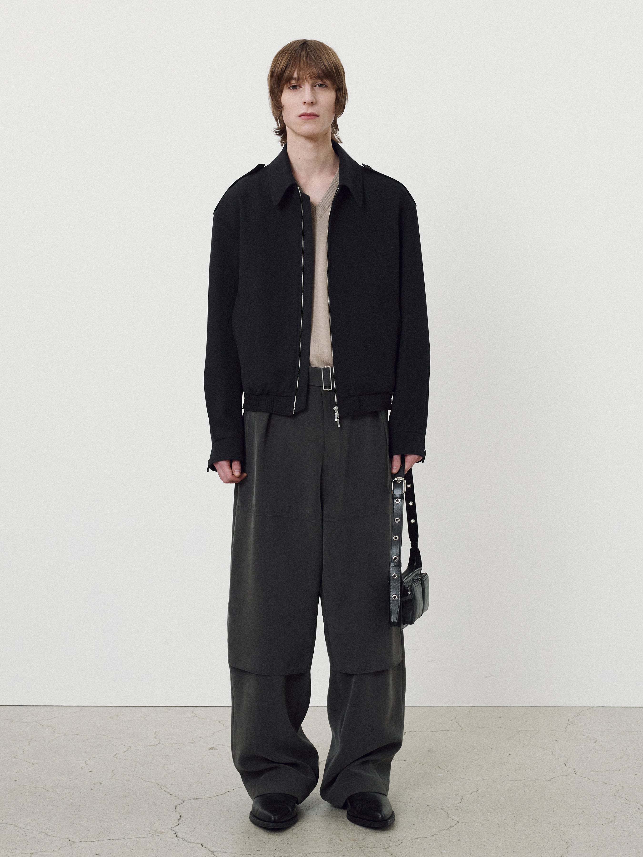 Drape Cupro Belted Pants_ Ripe Olive