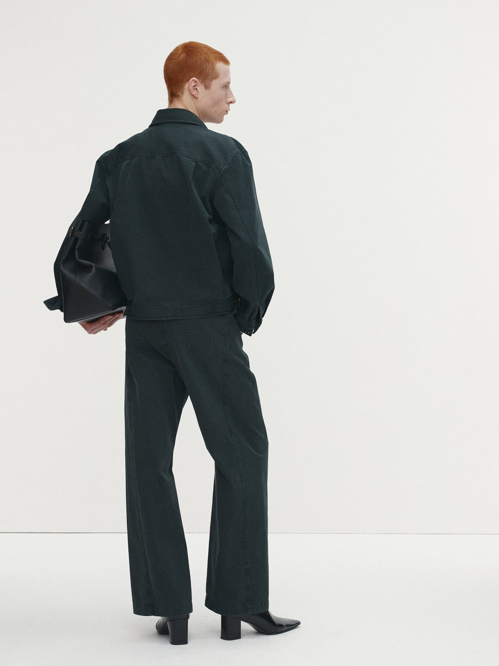 GARMENT-DYED COTTON BELTED PANTS_ ANTHRACITE