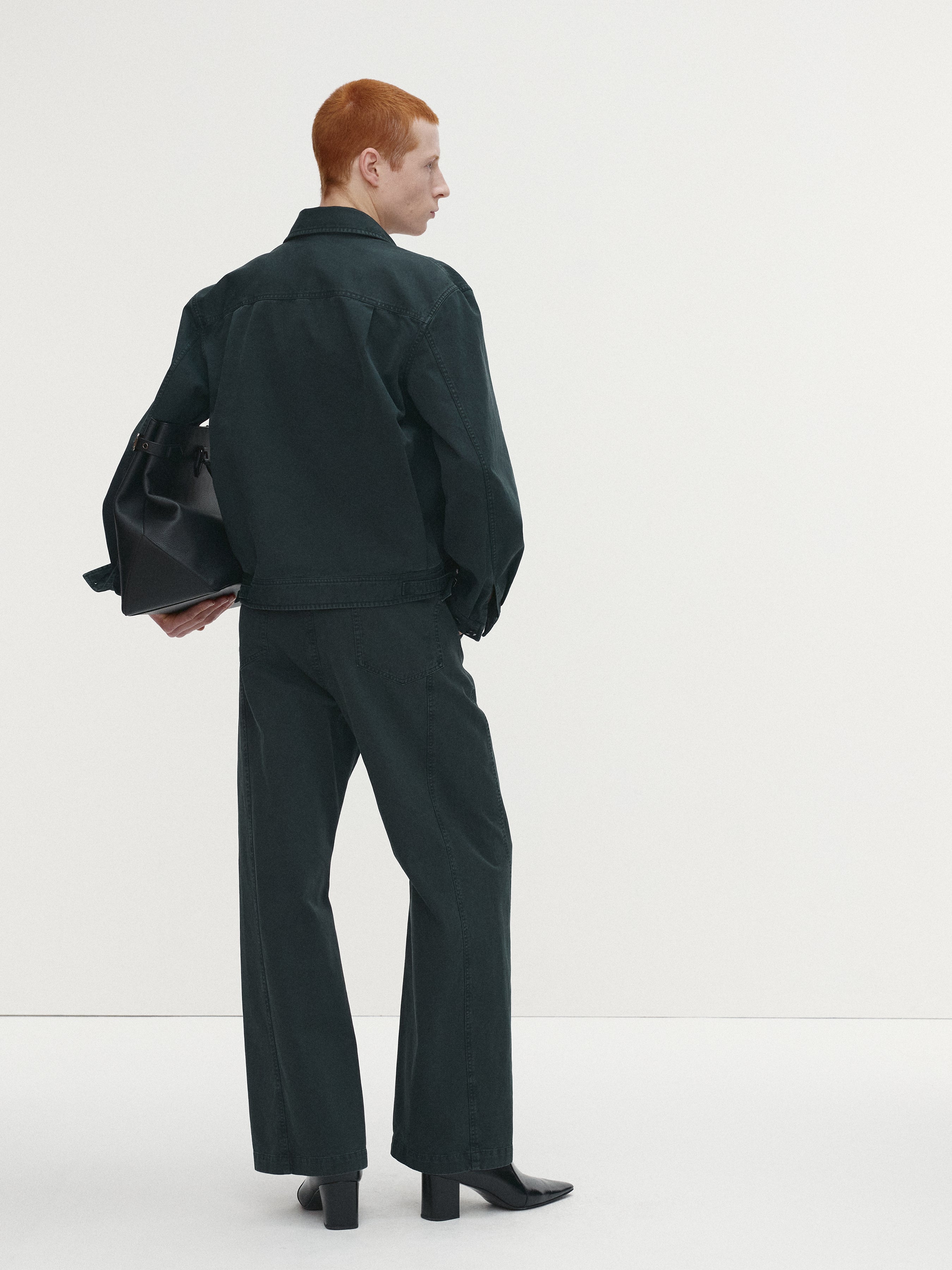 GARMENT-DYED COTTON BELTED PANTS_ ANTHRACITE