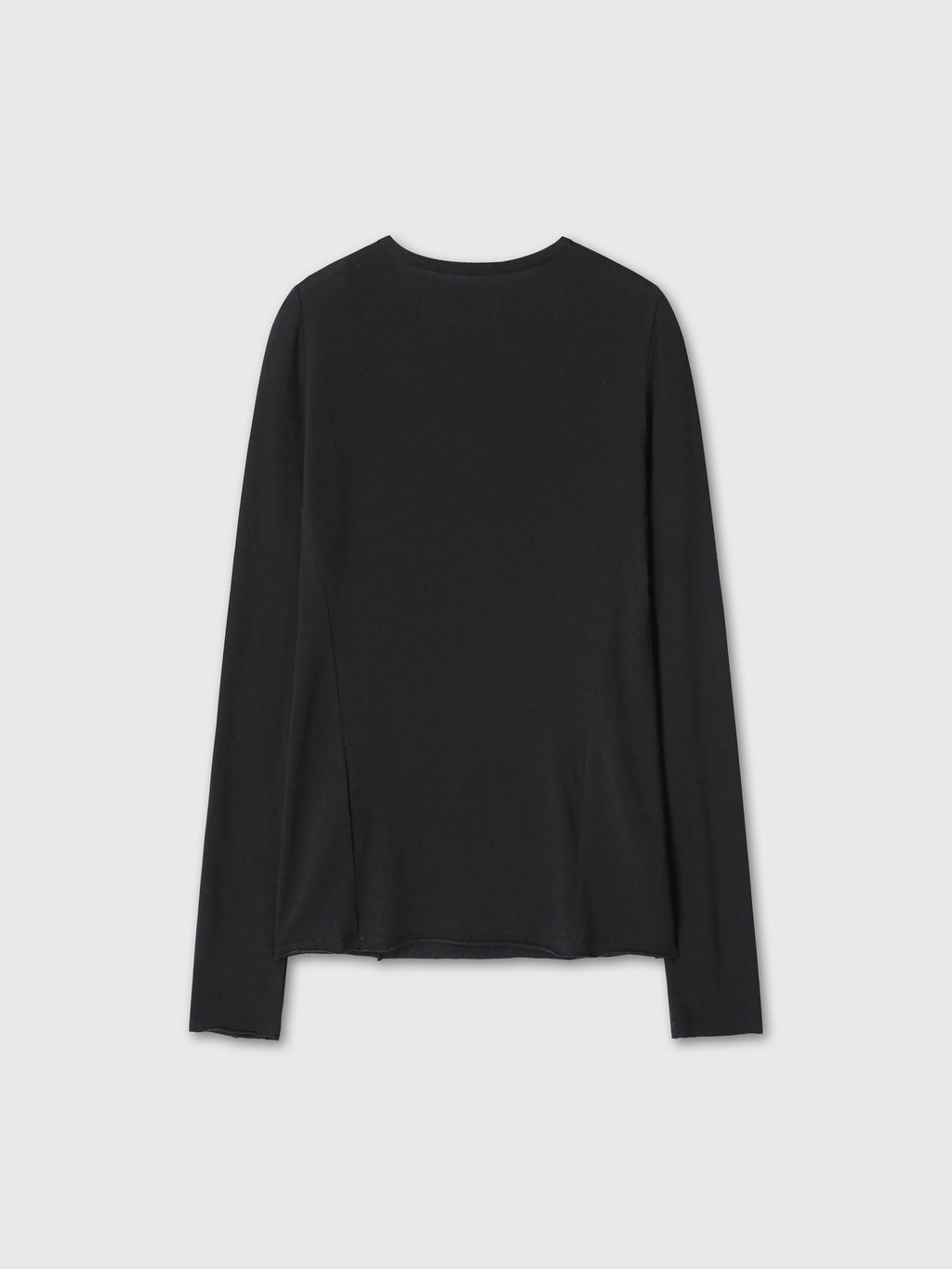 (W) CREW NECK LONG SLEEVE TOP_ BLACK