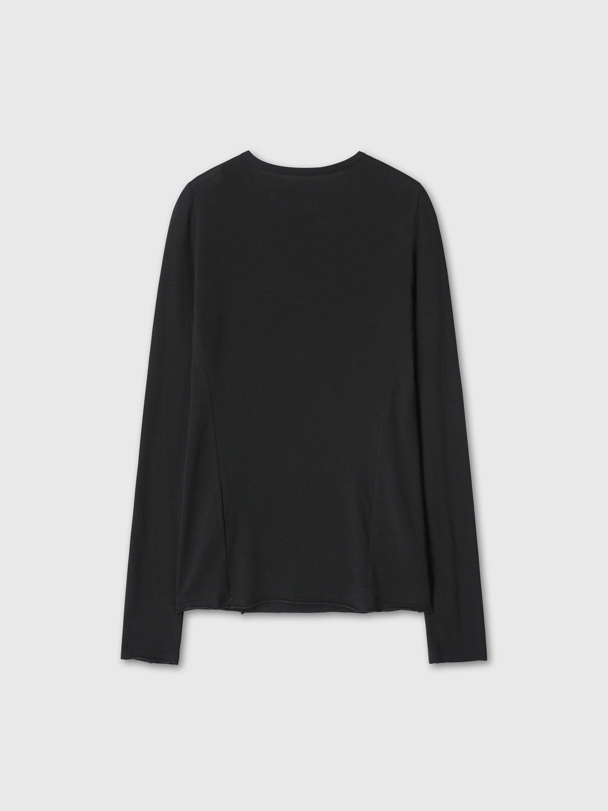 (W) CREW NECK LONG SLEEVE TOP_ BLACK