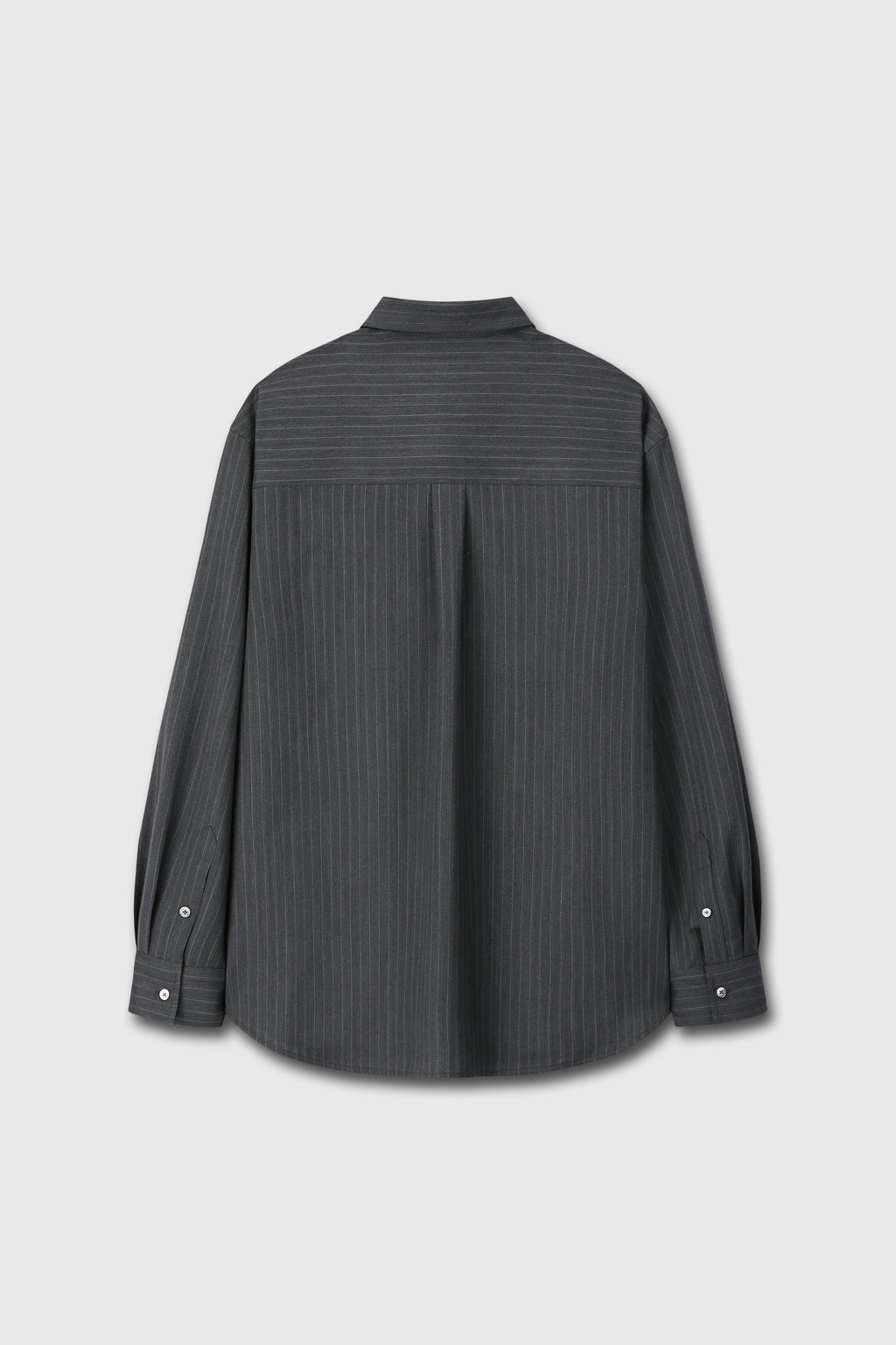 WOOL STRIPED RELAXED SHIRT_ GREY PINSTRIPE