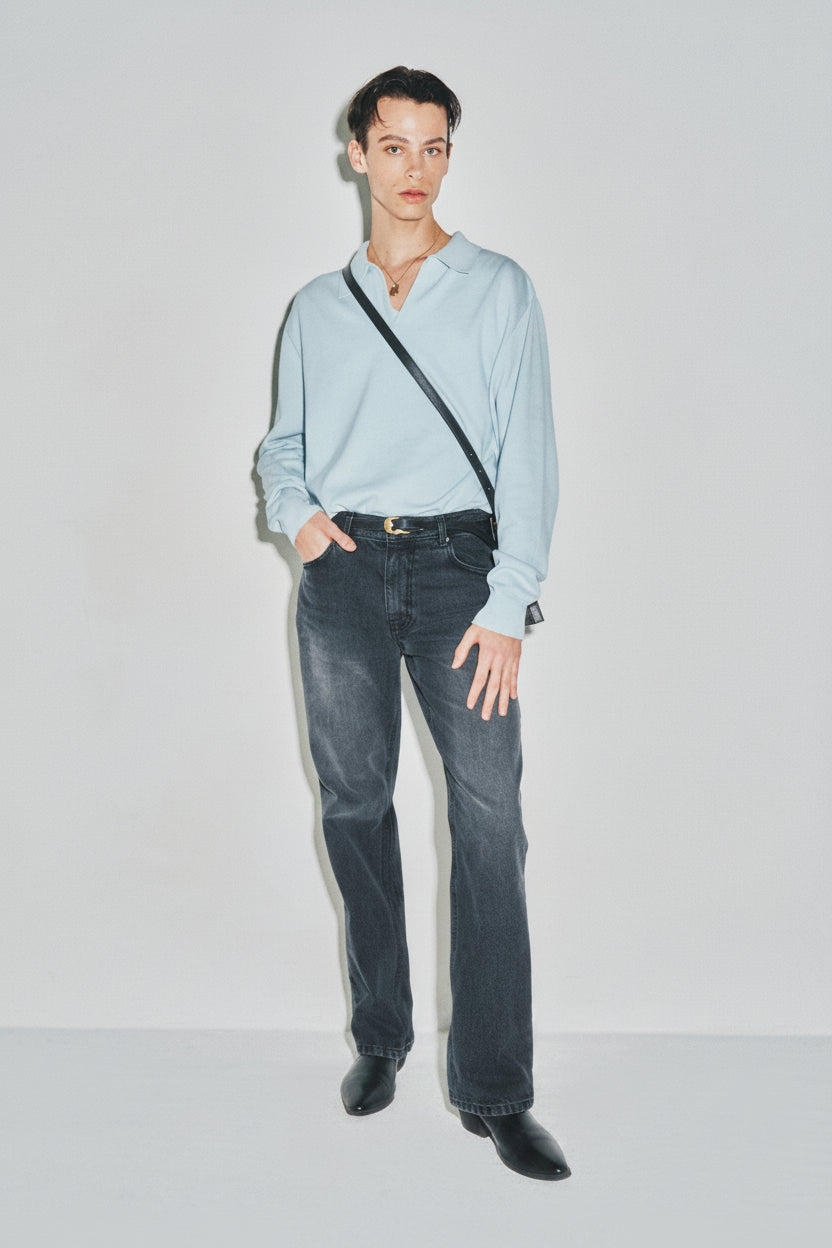 High Count Whole Garment Saddle Neck Knit_ Baby Blue