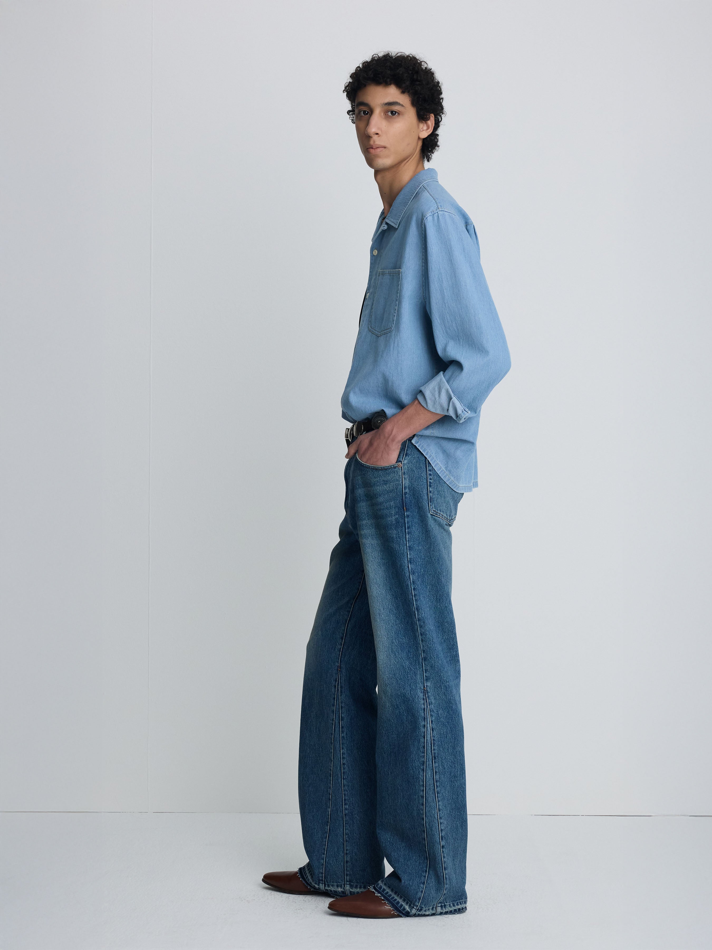 (2026/05/22 Open) TWO POCKET SOFT DENIM SHIRT_ LIGHT INDIGO