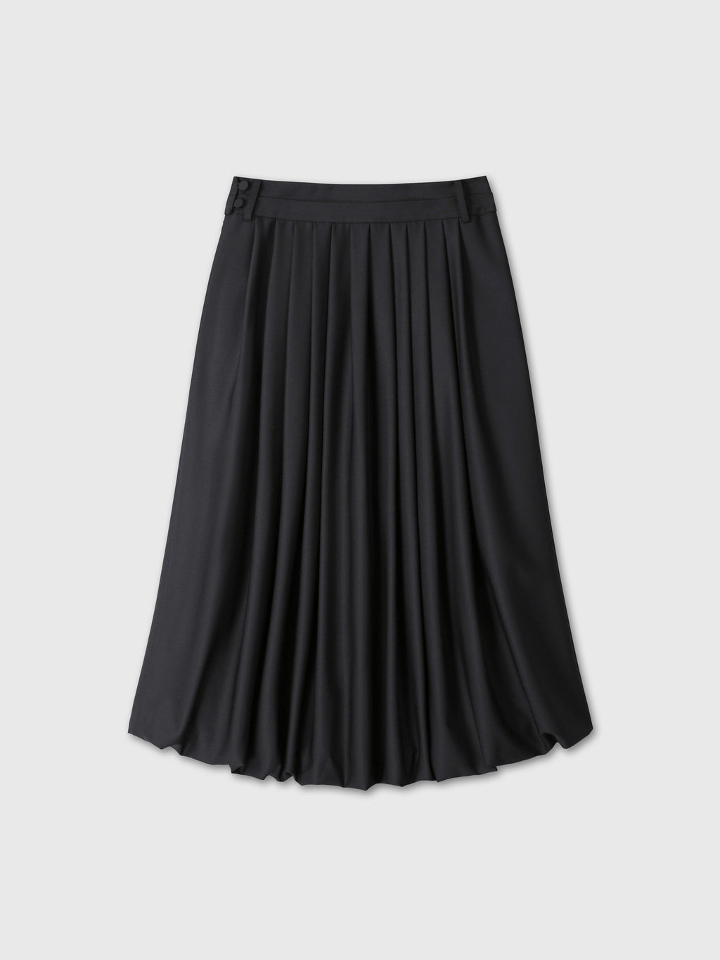(W) WOOL BALLOON SKIRT_ BLACK