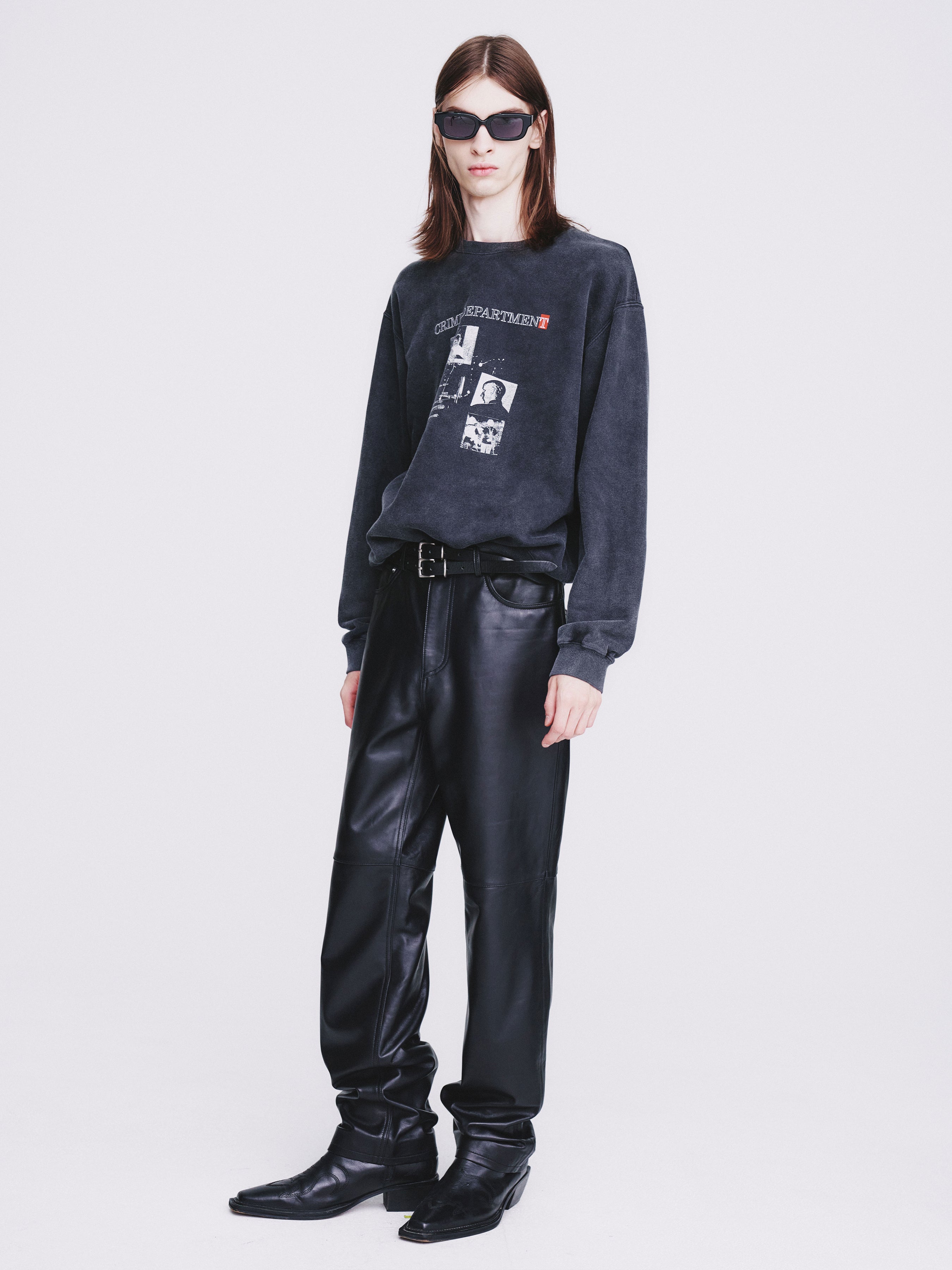 Crime Dept. Garment-dyeing Sweatshirt_ Faded Charcoal