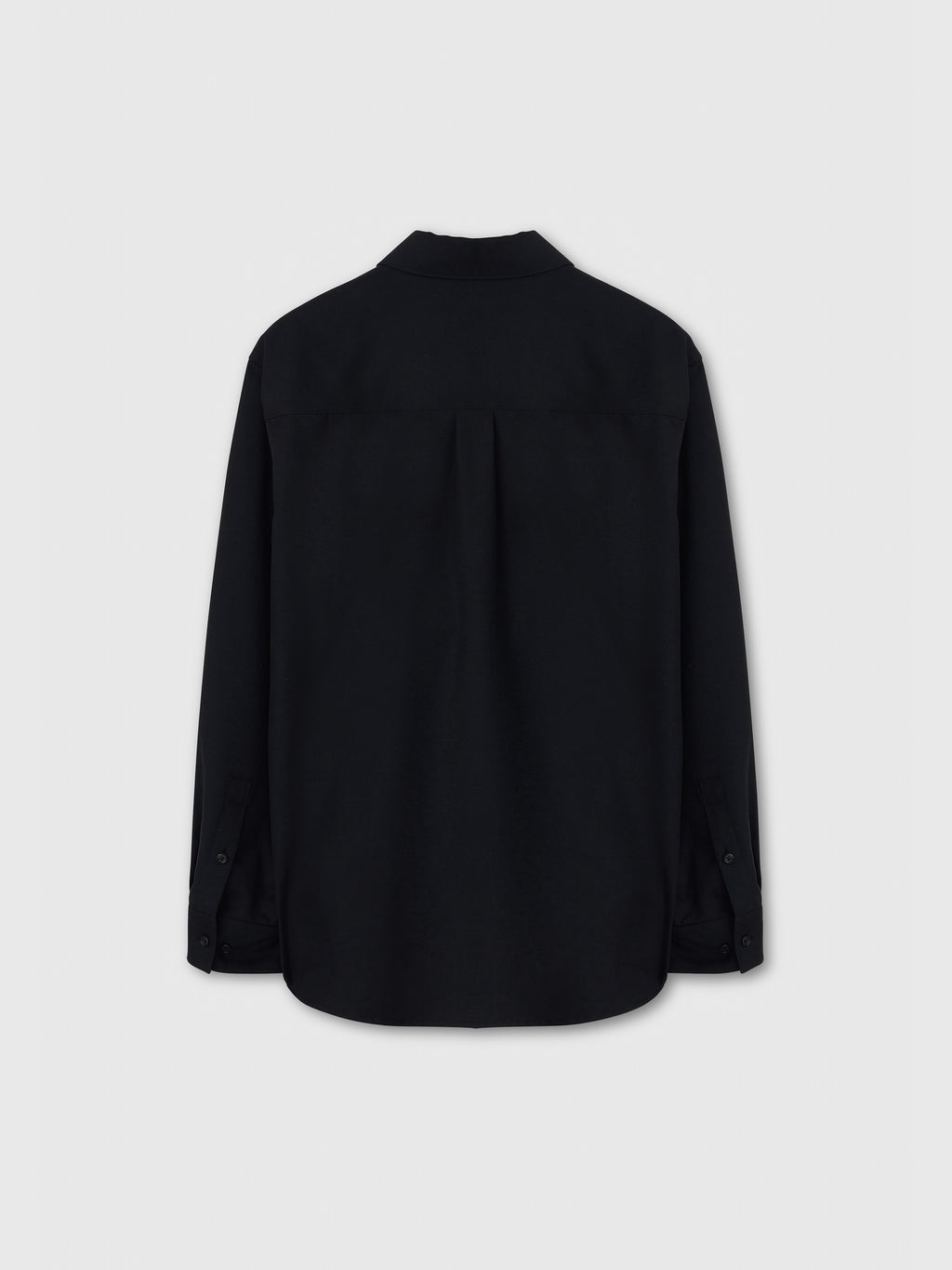 Wool Twill Hidden Pocket Shirt_ Black