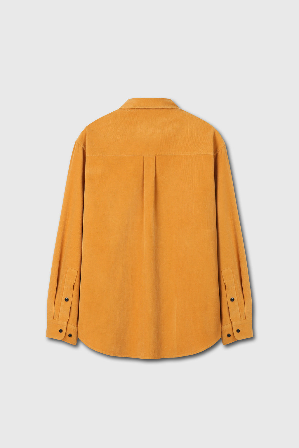 WASHED CORDUROY DISTRESSED SHIRT_ MUSTARD