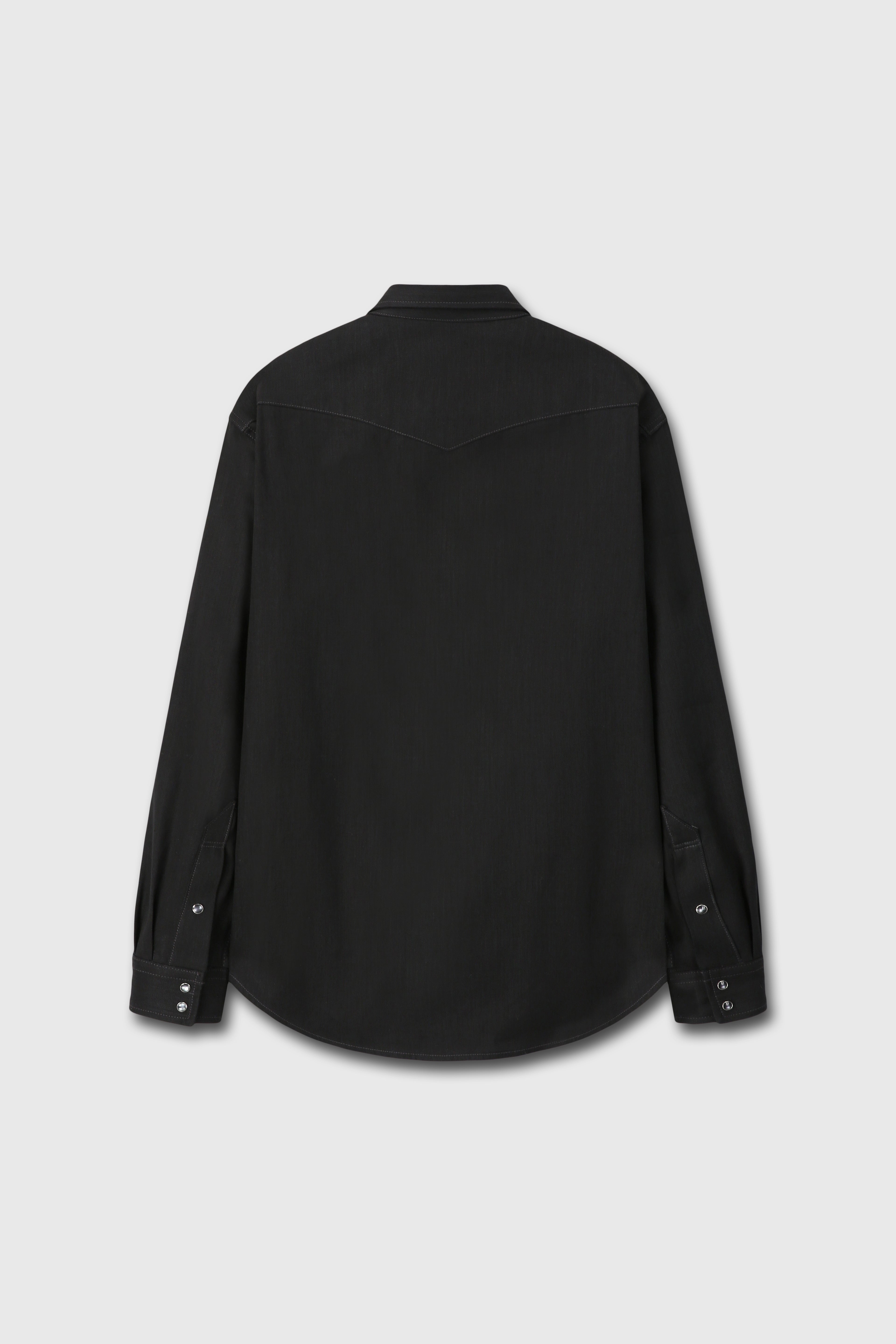 RAW DENIM WESTERN SHIRT_ BLACK