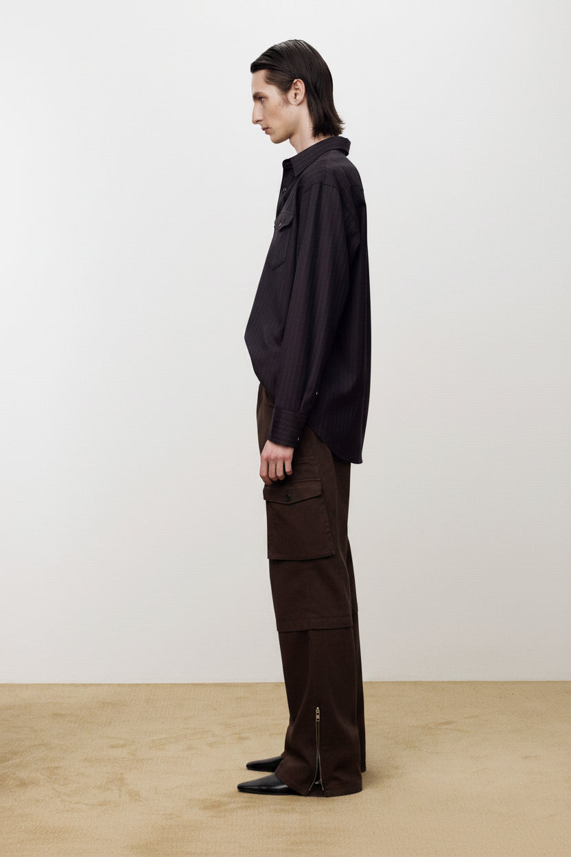 GARMENT-WASHED UTILITY CARGO PANTS_ FADED NAVY