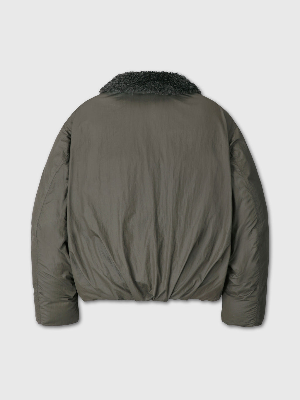 (W) SHEARLING COLLAR PUFFER BLOUSON_ OLIVE