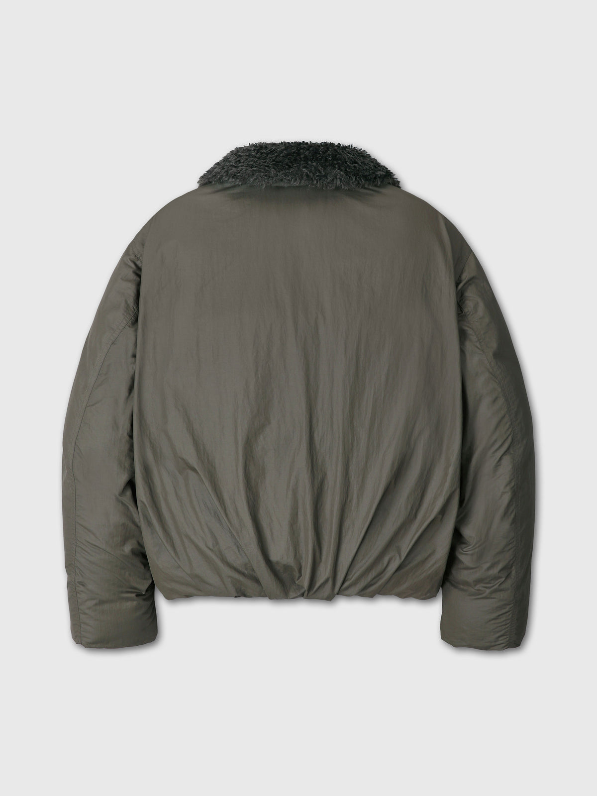 (W) SHEARLING COLLAR PUFFER BLOUSON_ OLIVE