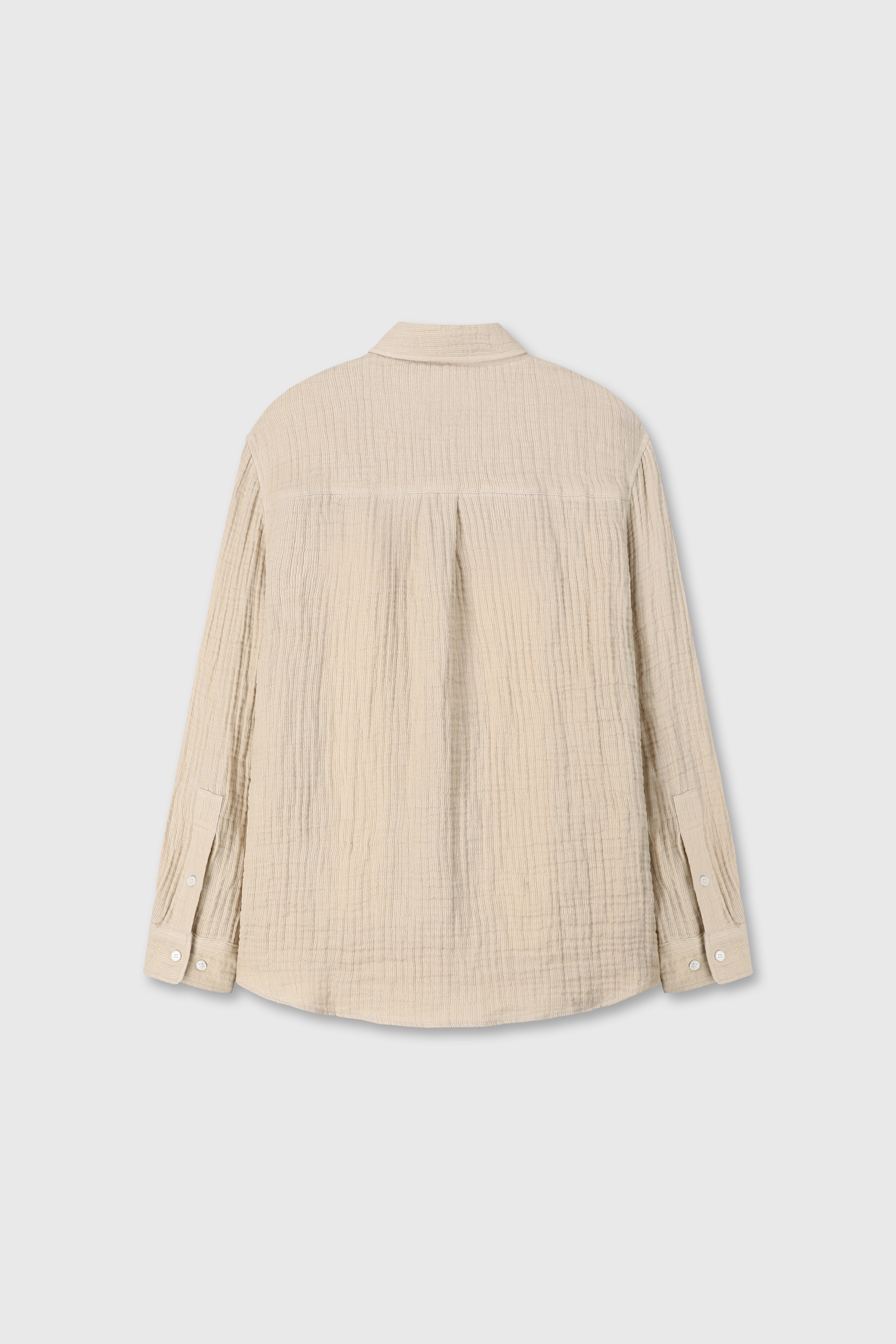 DOUBLE WEAVE LINEN SHIRT_ FRENCH BEIGE