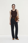 CORDUROY LOOSE FLARED PANTS_ INK