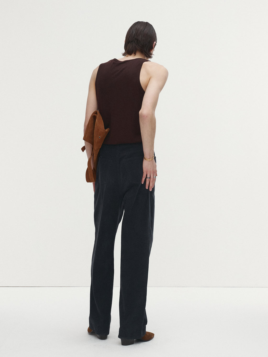CORDUROY LOOSE FLARED PANTS_ INK