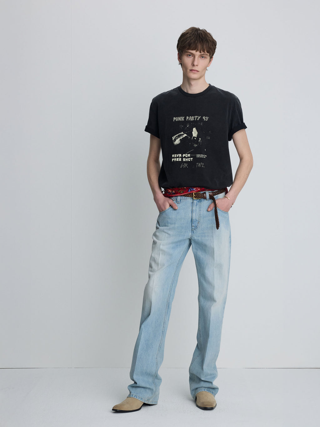 GARMENT-DYED RSVP T-SHIRT_ FADED CARBON