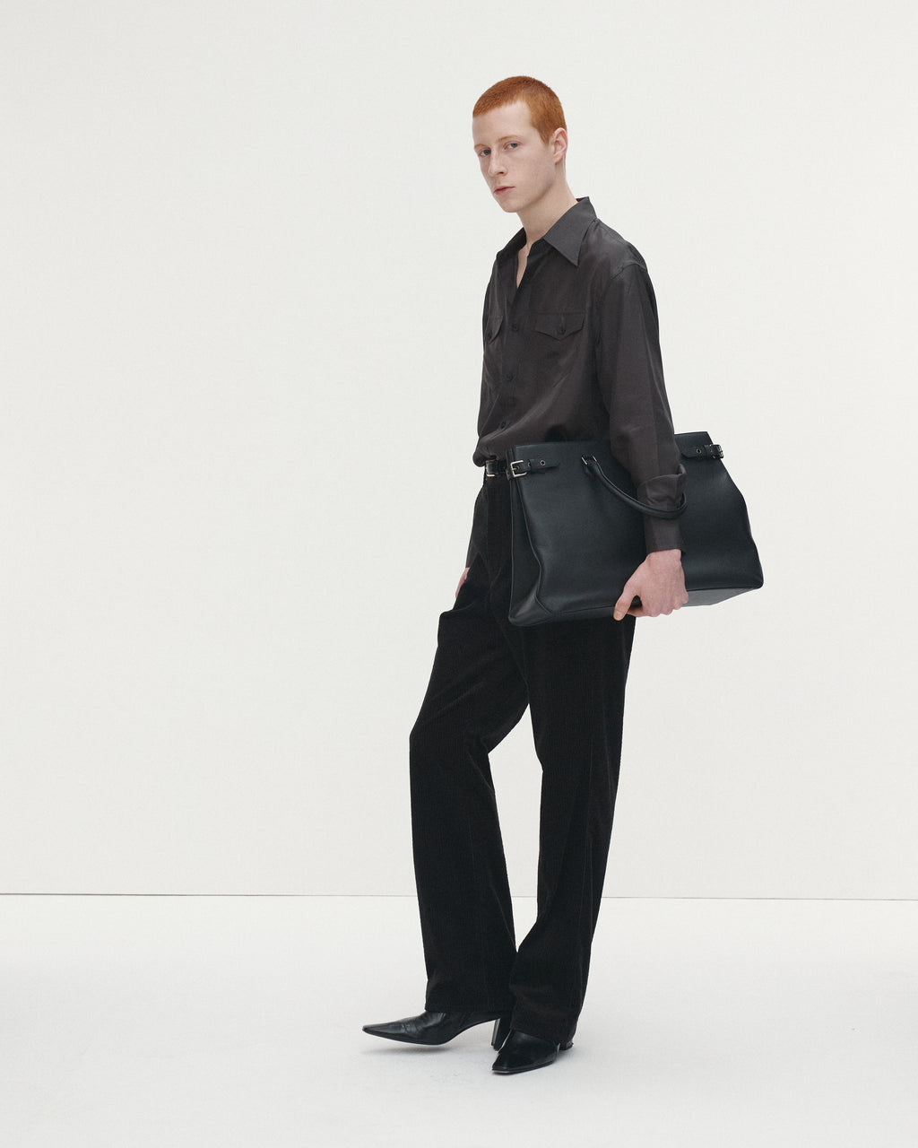 VELVET CORDUROY FLARED PANTS (JAPANESE FABRIC)_ BLACK
