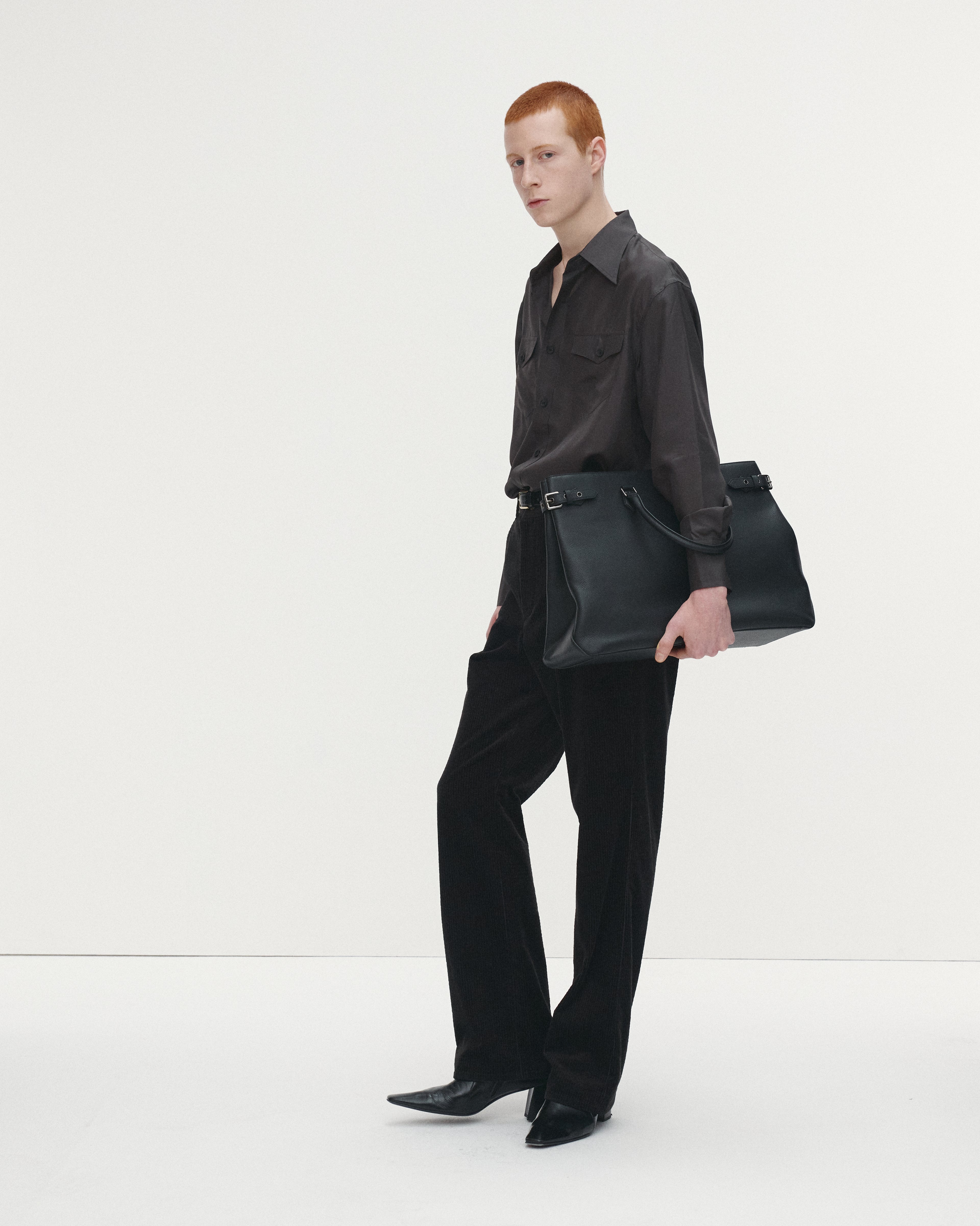 VELVET CORDUROY FLARED PANTS (JAPANESE FABRIC)_ BLACK