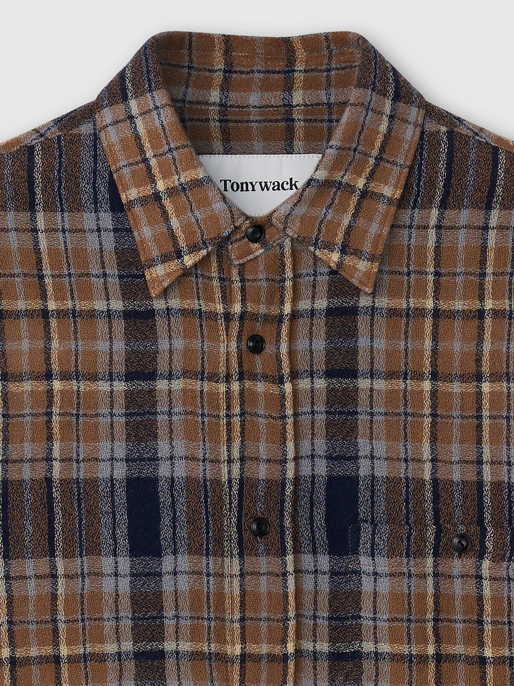 Light Wool Single Pocket Check Shirt_ Camel