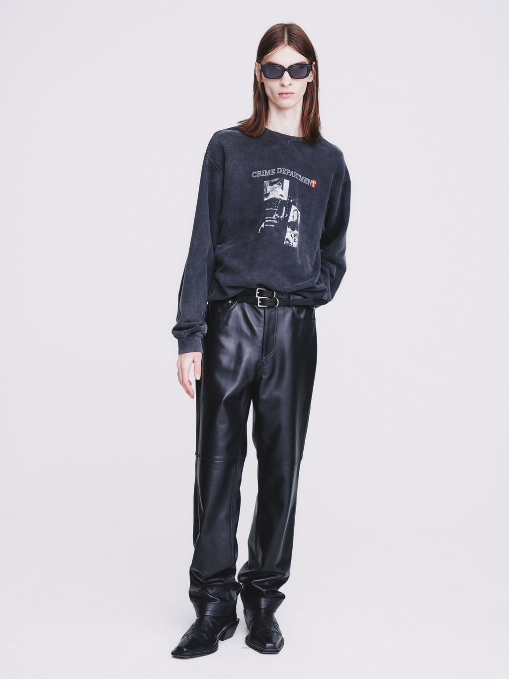 Crime Dept. Garment-dyeing Sweatshirt_ Faded Charcoal