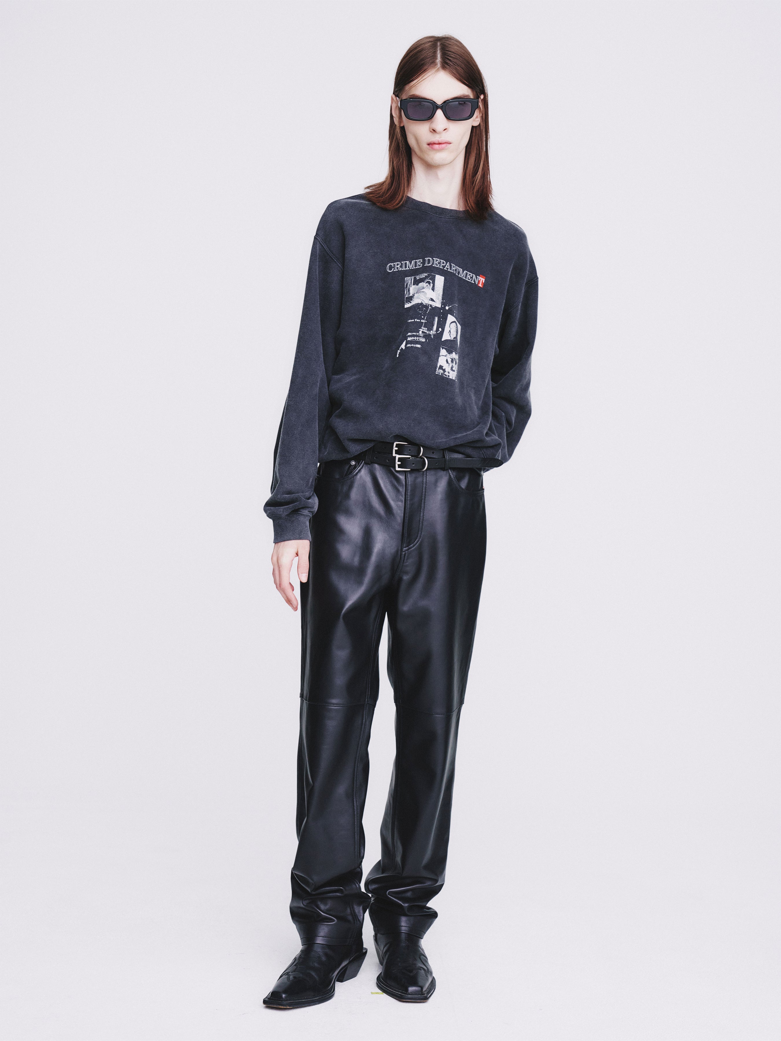 Crime Dept. Garment-dyeing Sweatshirt_ Faded Charcoal