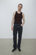 LOOSE STRAIGHT OVERDYE DENIM JEANS_ CARBON PIGMENT