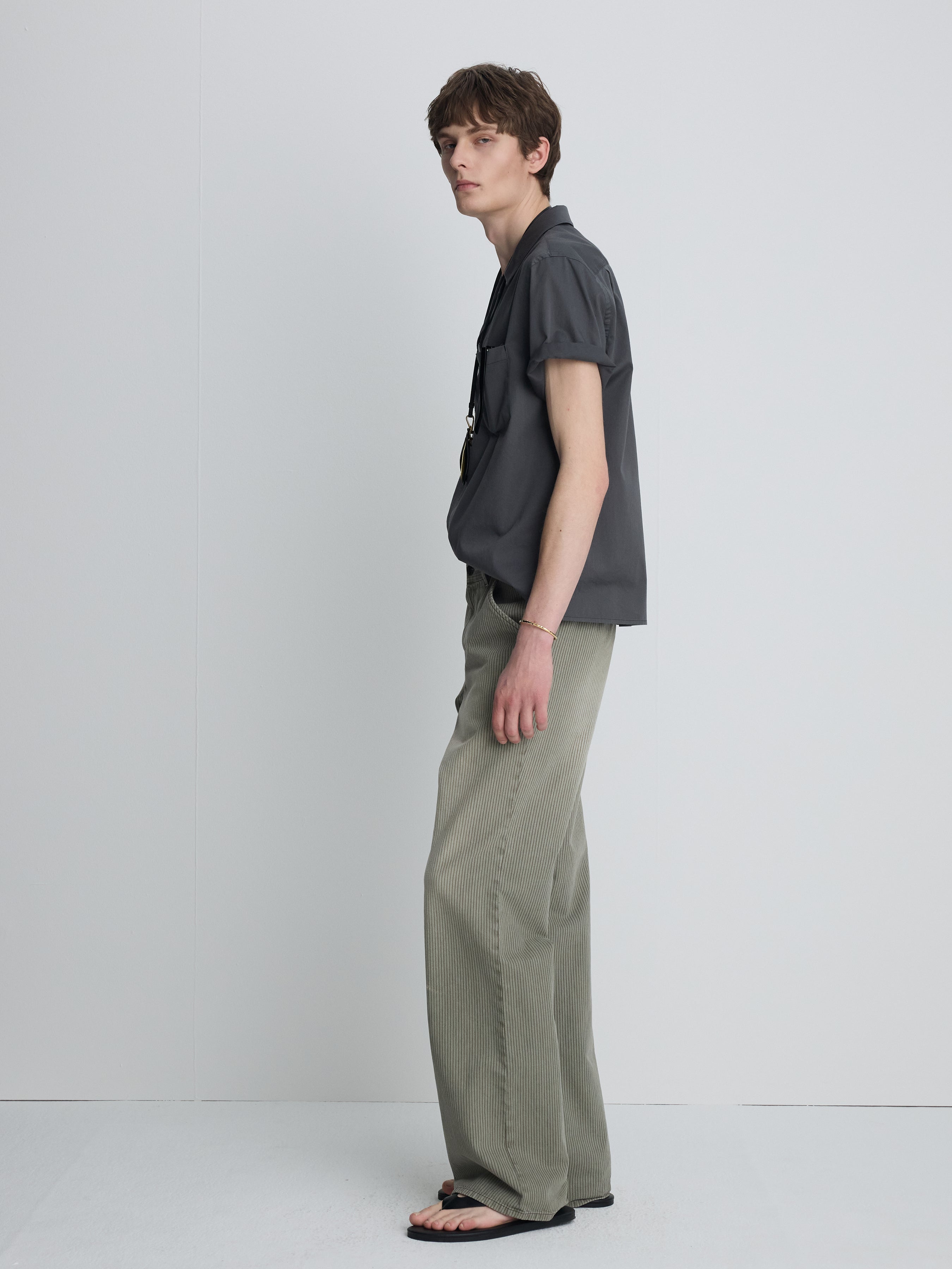SILKY COTTON BOWLING SHIRT_ ANTHRACITE